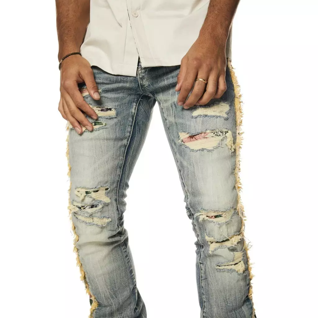 Smoke Rise Men's Tapestry Straight Fit Denim Jeans - Hillside Blue
