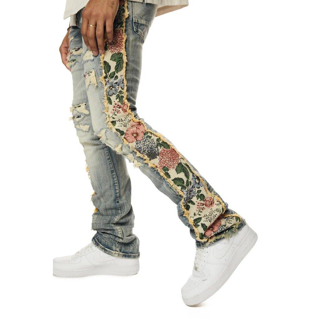 Smoke Rise Men's Tapestry Straight Fit Denim Jeans - Hillside Blue - BLUE Thumbnail View 6