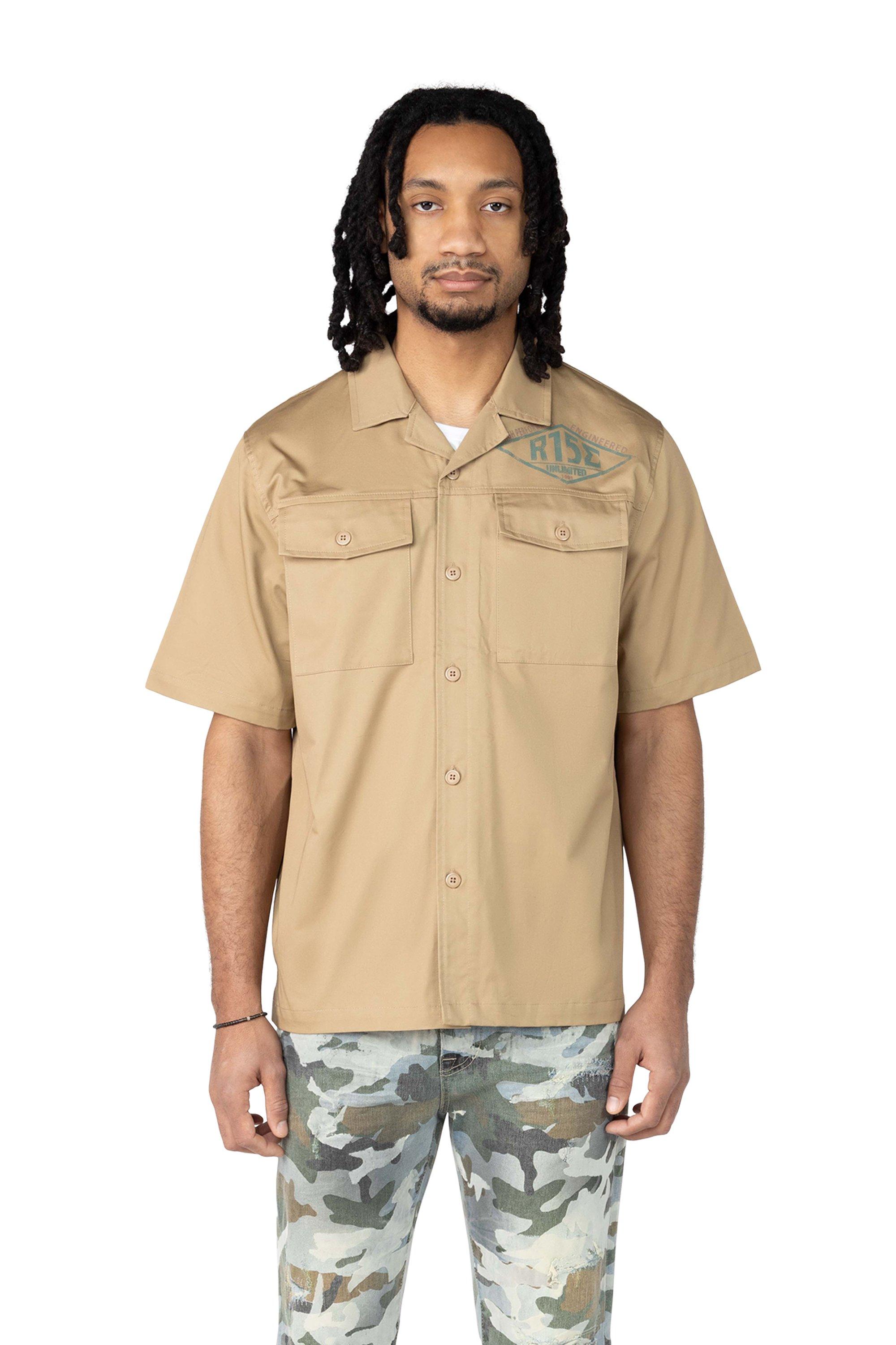 Smoke Rise Men's Tiger Supply Co Woven Shirt - KHAKI Thumbnail View 1