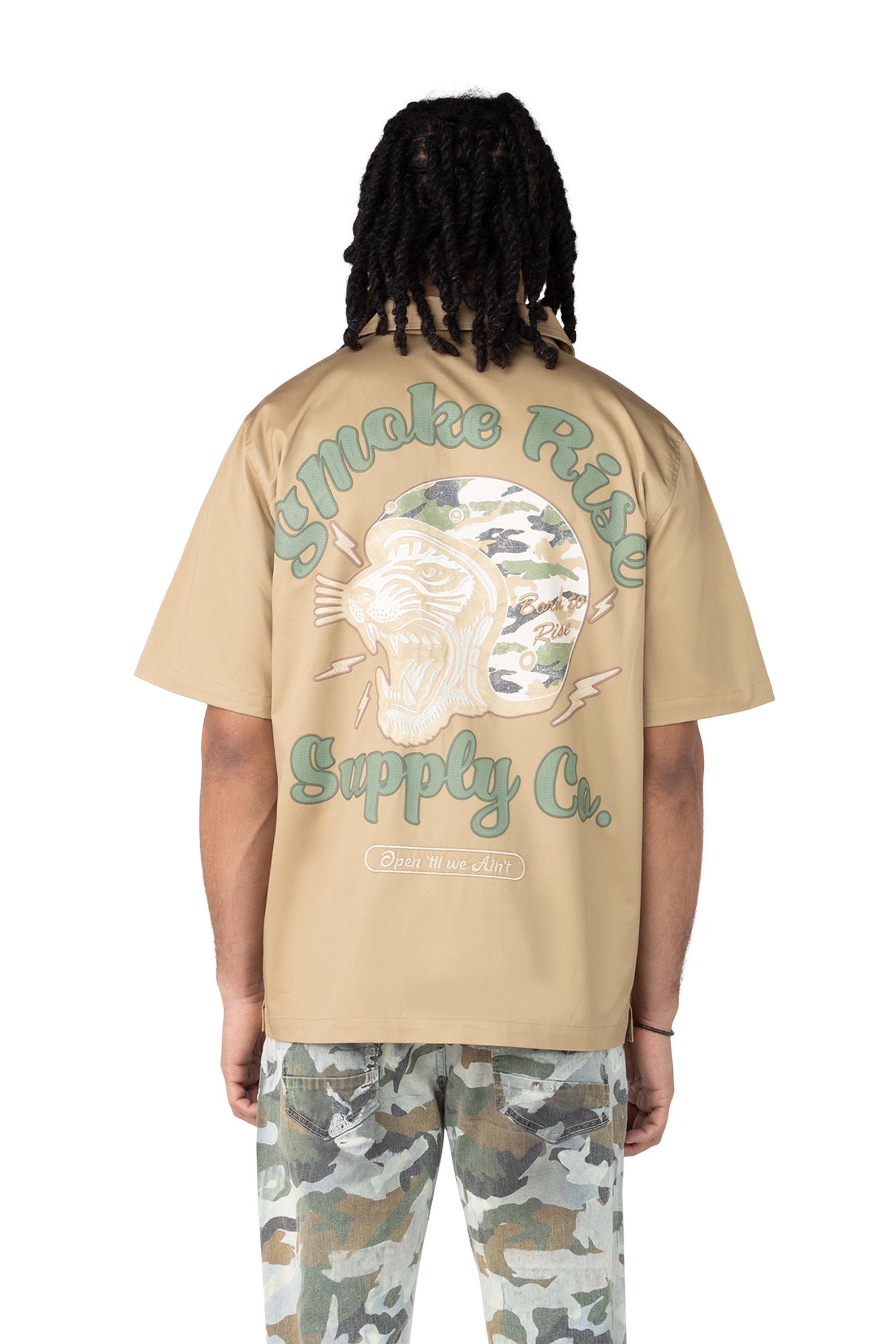 Smoke Rise Men's Tiger Supply Co Woven Shirt - KHAKI Thumbnail View 2