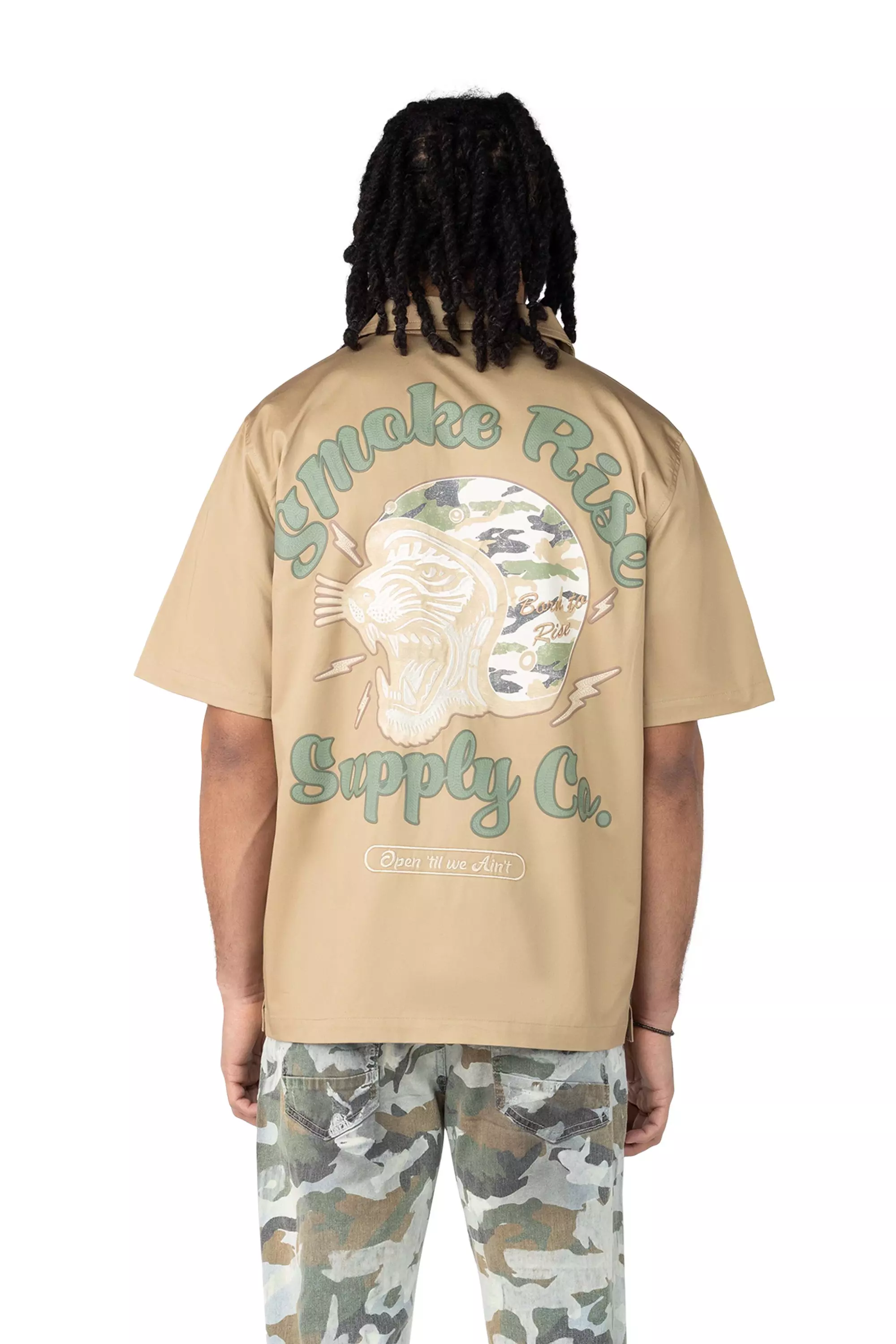 Smoke Rise Men's Tiger Supply Co Woven Shirt - KHAKI