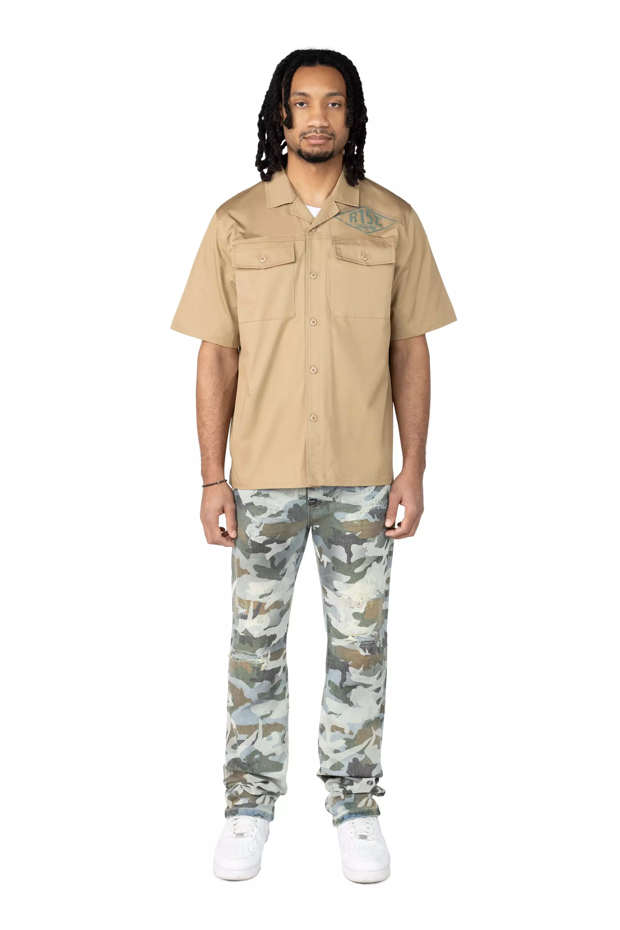 Smoke Rise Men's Tiger Supply Co Woven Shirt - KHAKI