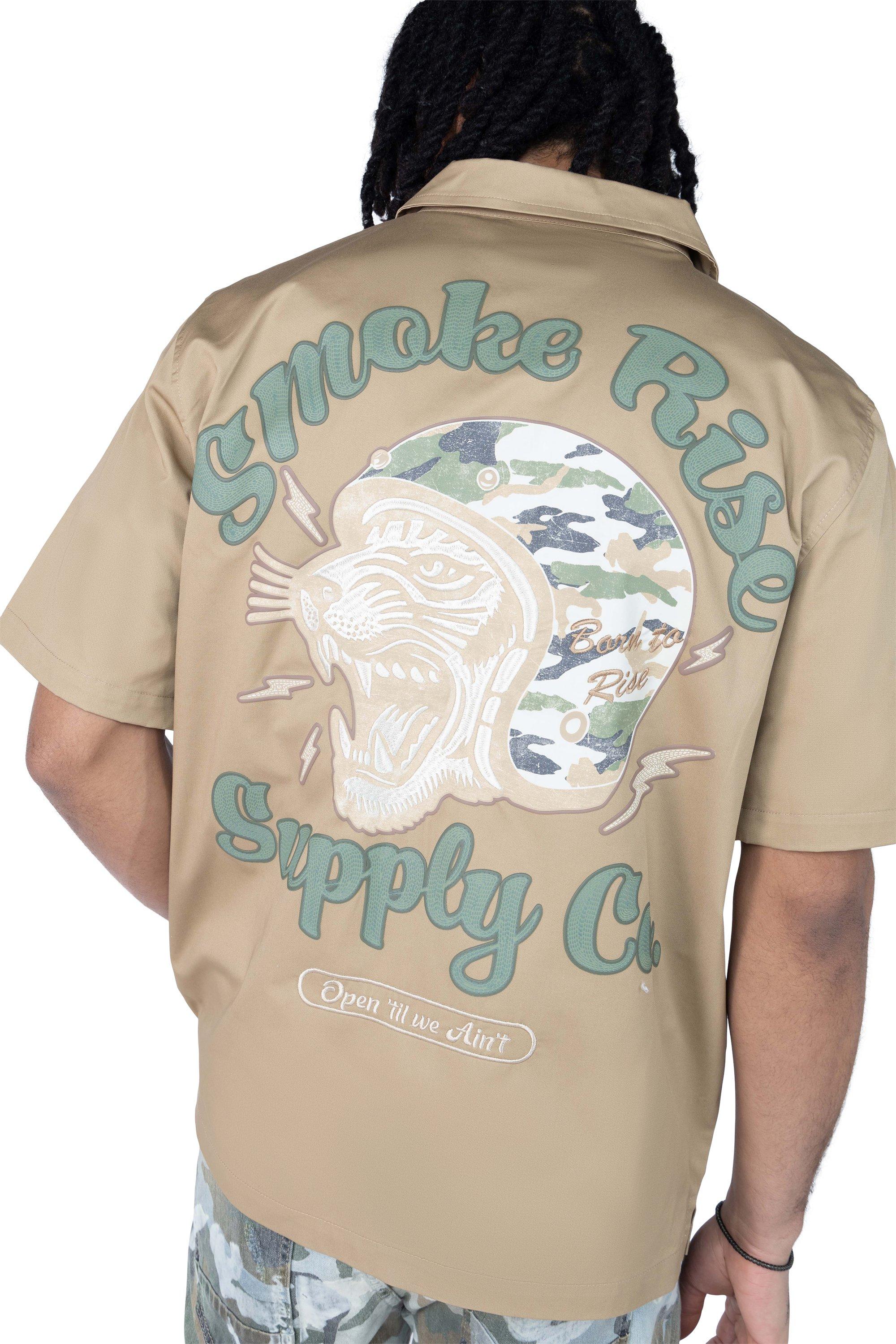 Smoke Rise Men's Tiger Supply Co Woven Shirt - KHAKI Thumbnail View 4