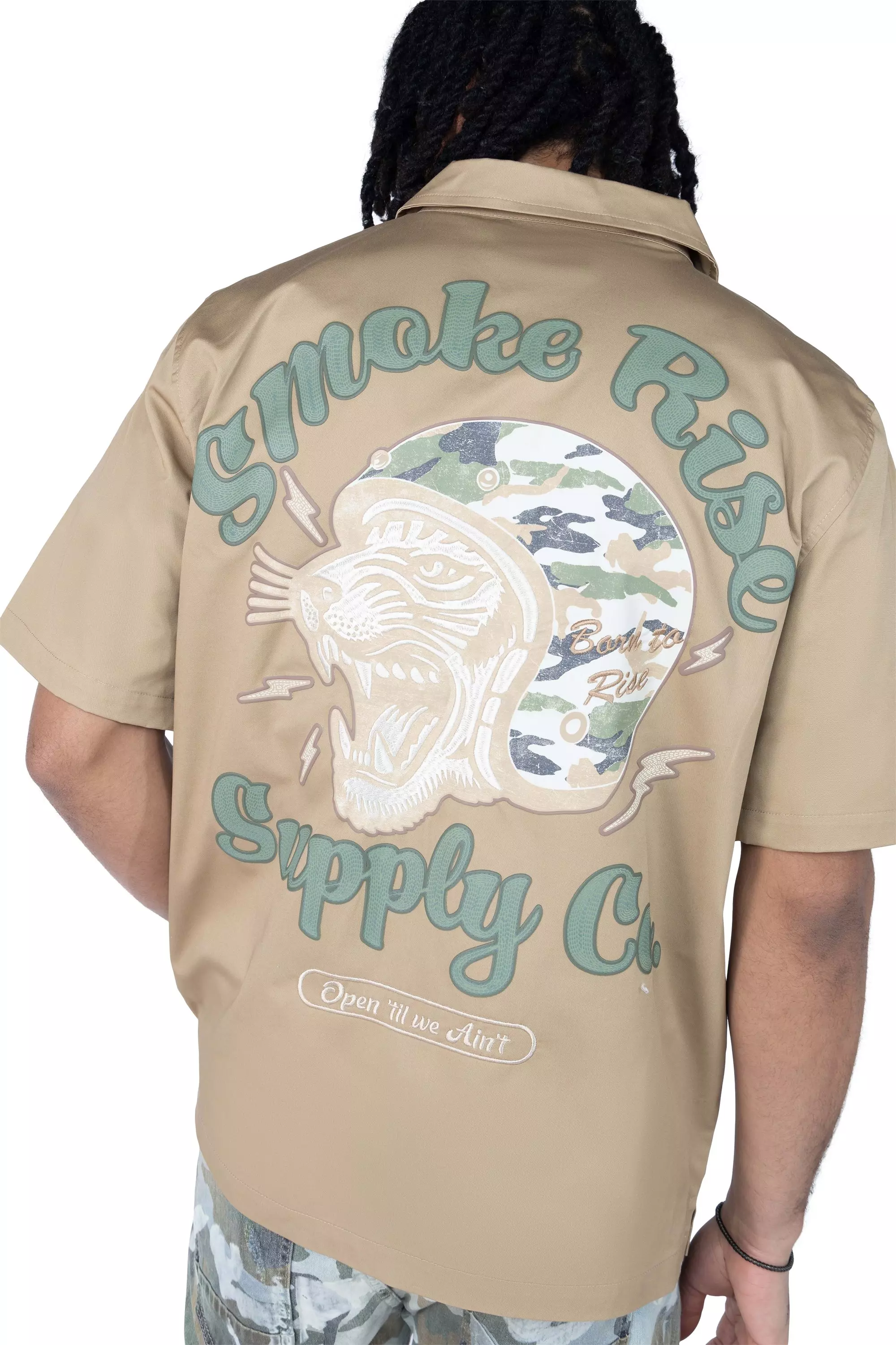 Smoke Rise Men's Tiger Supply Co Woven Shirt - KHAKI