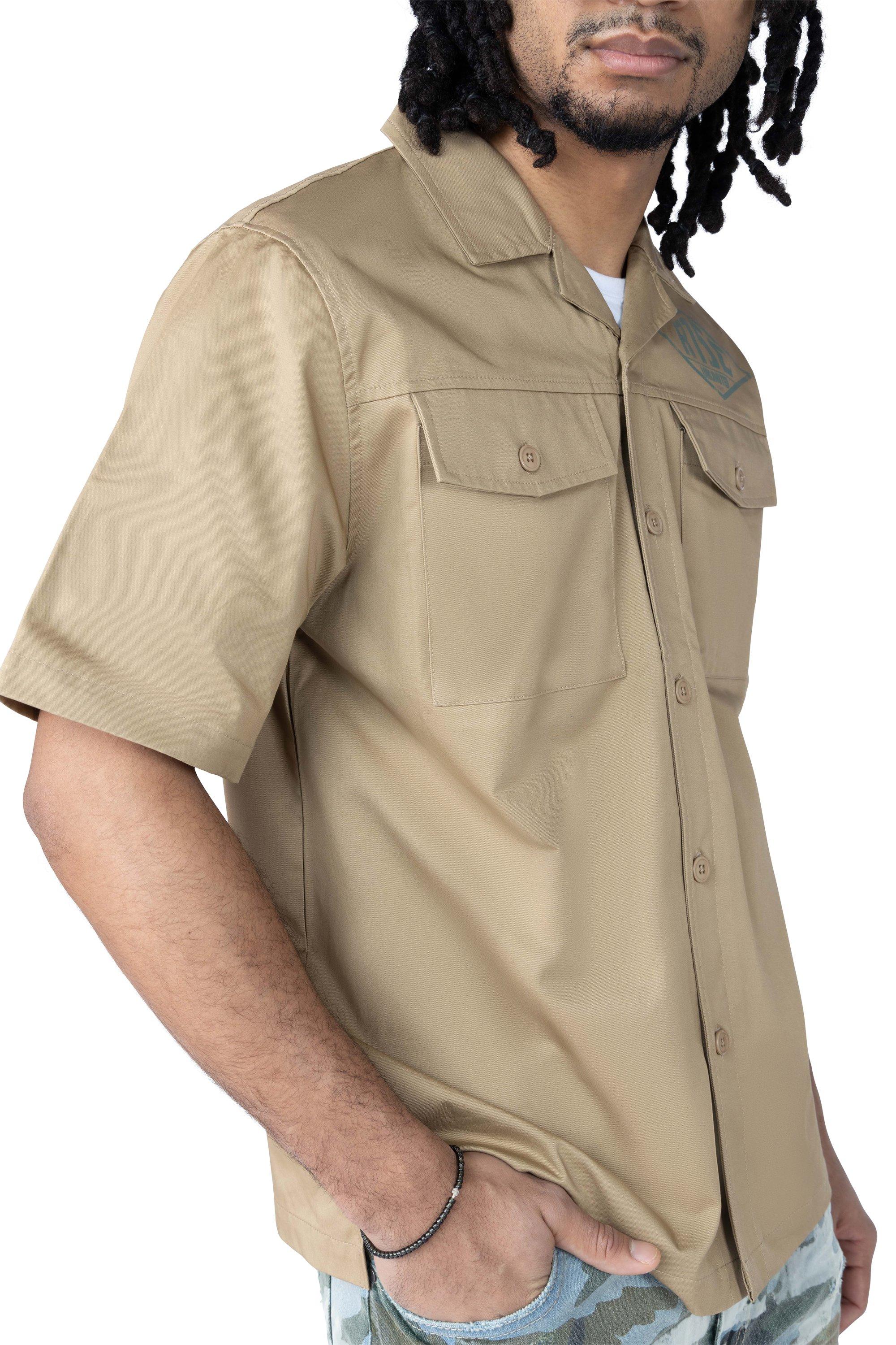 Smoke Rise Men's Tiger Supply Co Woven Shirt - KHAKI Thumbnail View 5