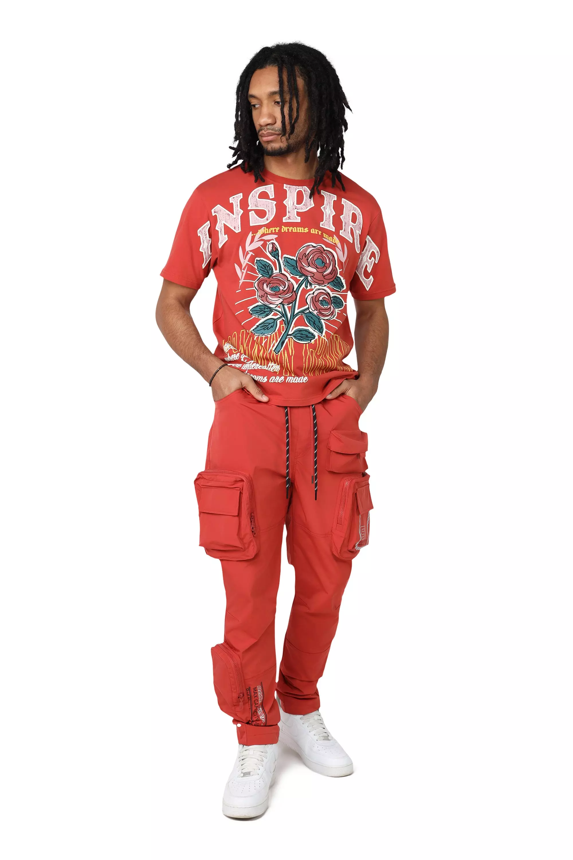 Smoke Rise Men's Utility Nylon Cargo Pants - Rust - RUST