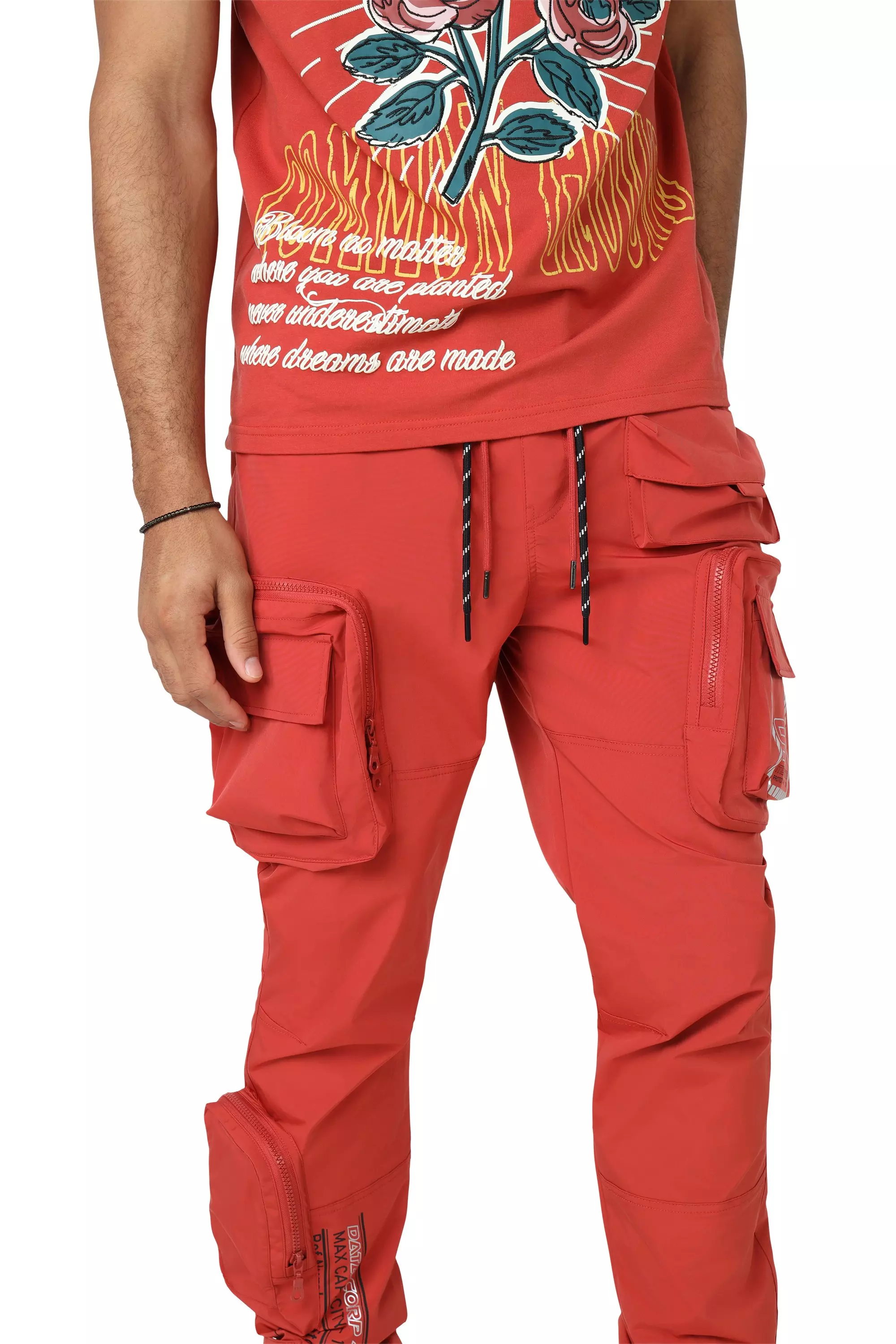 Smoke Rise Men's Utility Nylon Cargo Pants - Rust - RUST