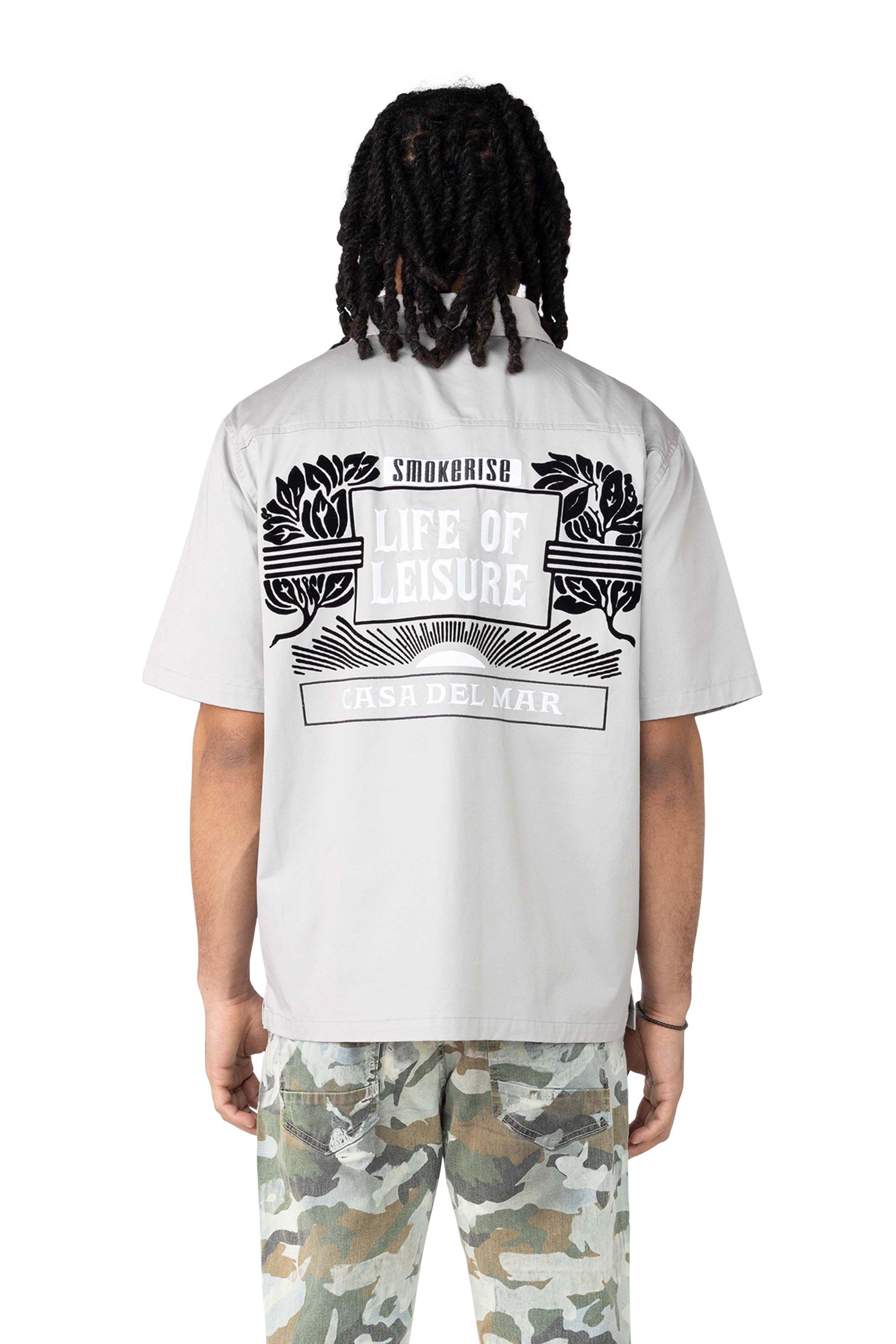 Smoke Rise Men's Casa Del Mar Shirt - LT GREY Thumbnail View 2