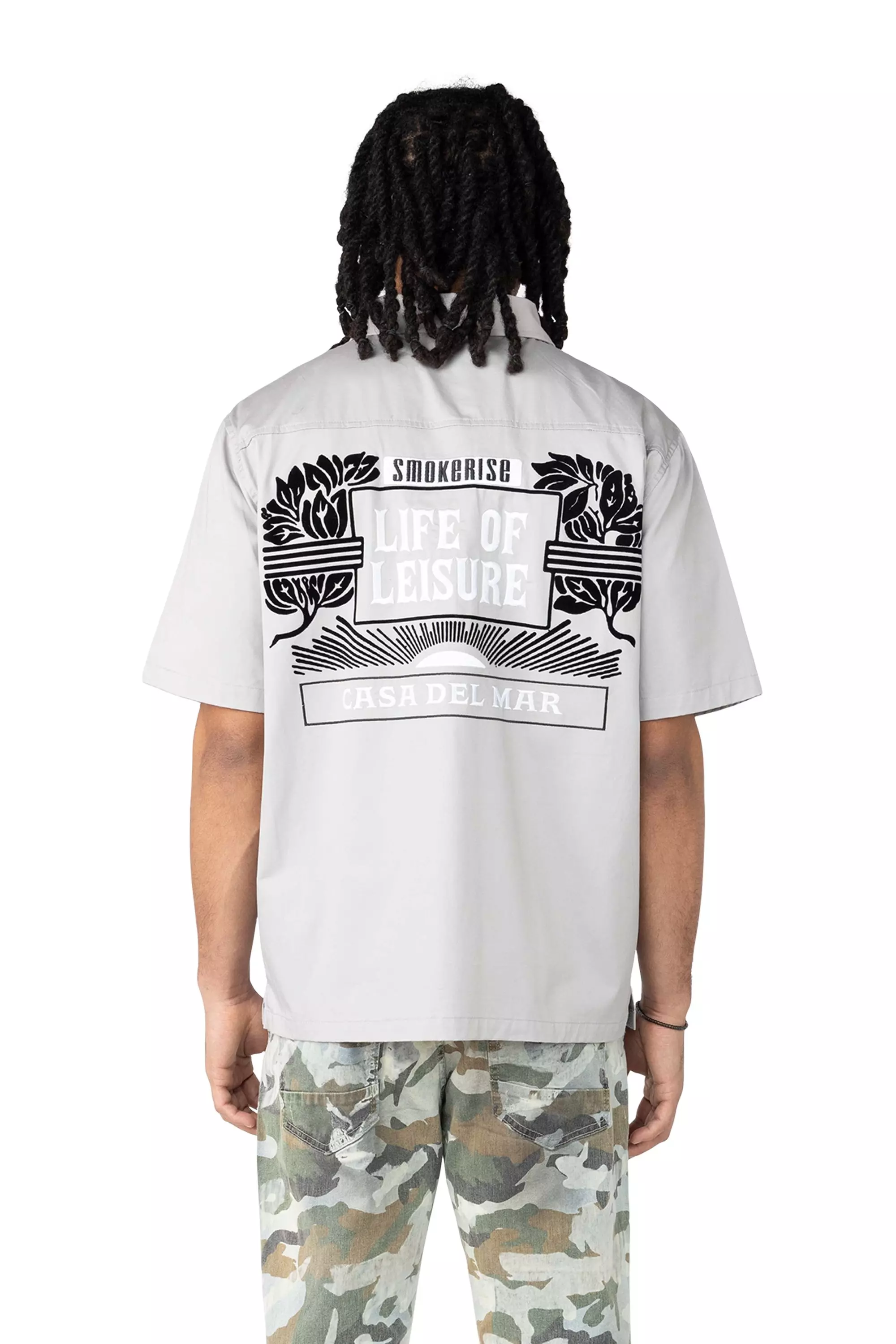 Smoke Rise Men's Casa Del Mar Shirt - LT GREY