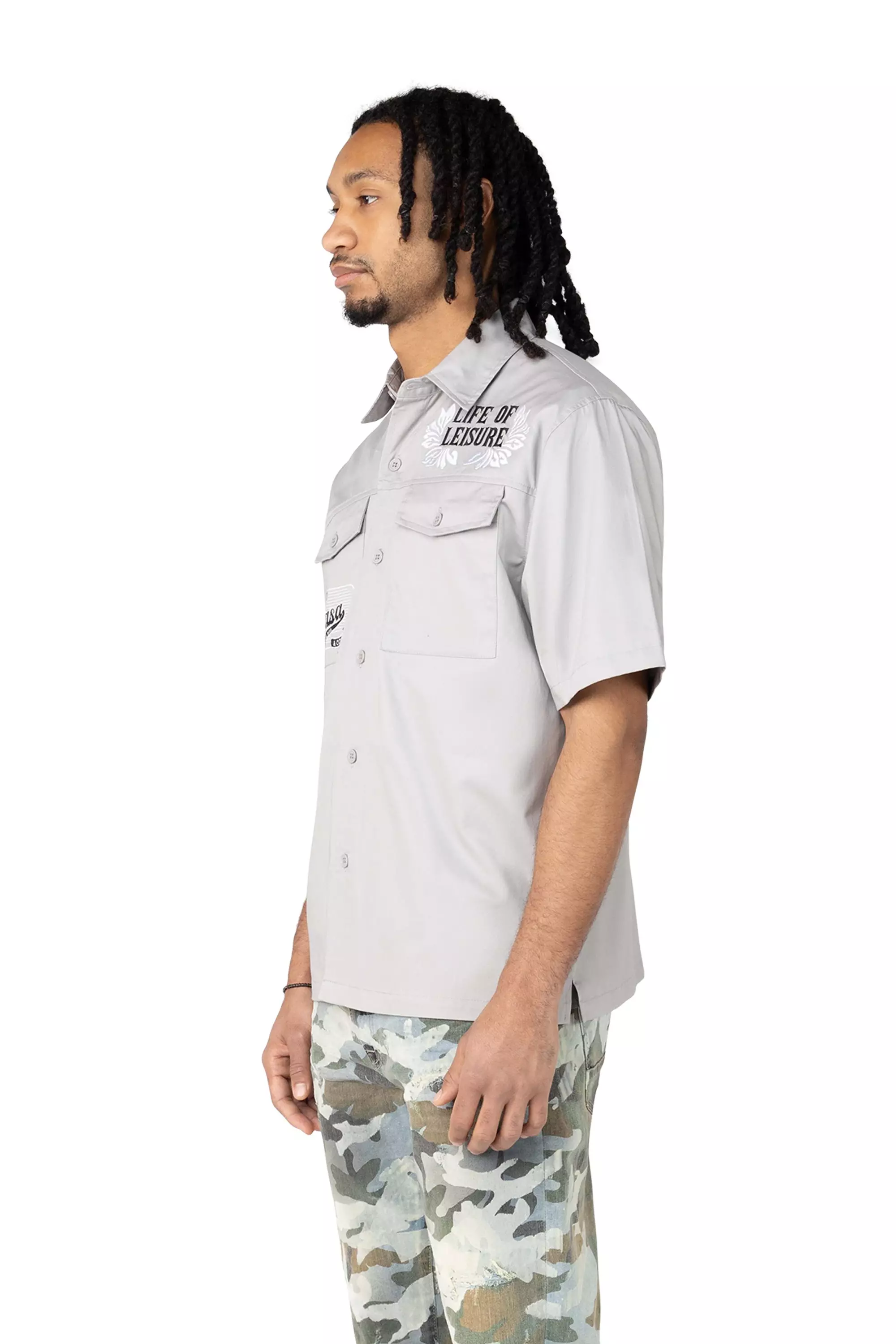Smoke Rise Men's Casa Del Mar Shirt - LT GREY