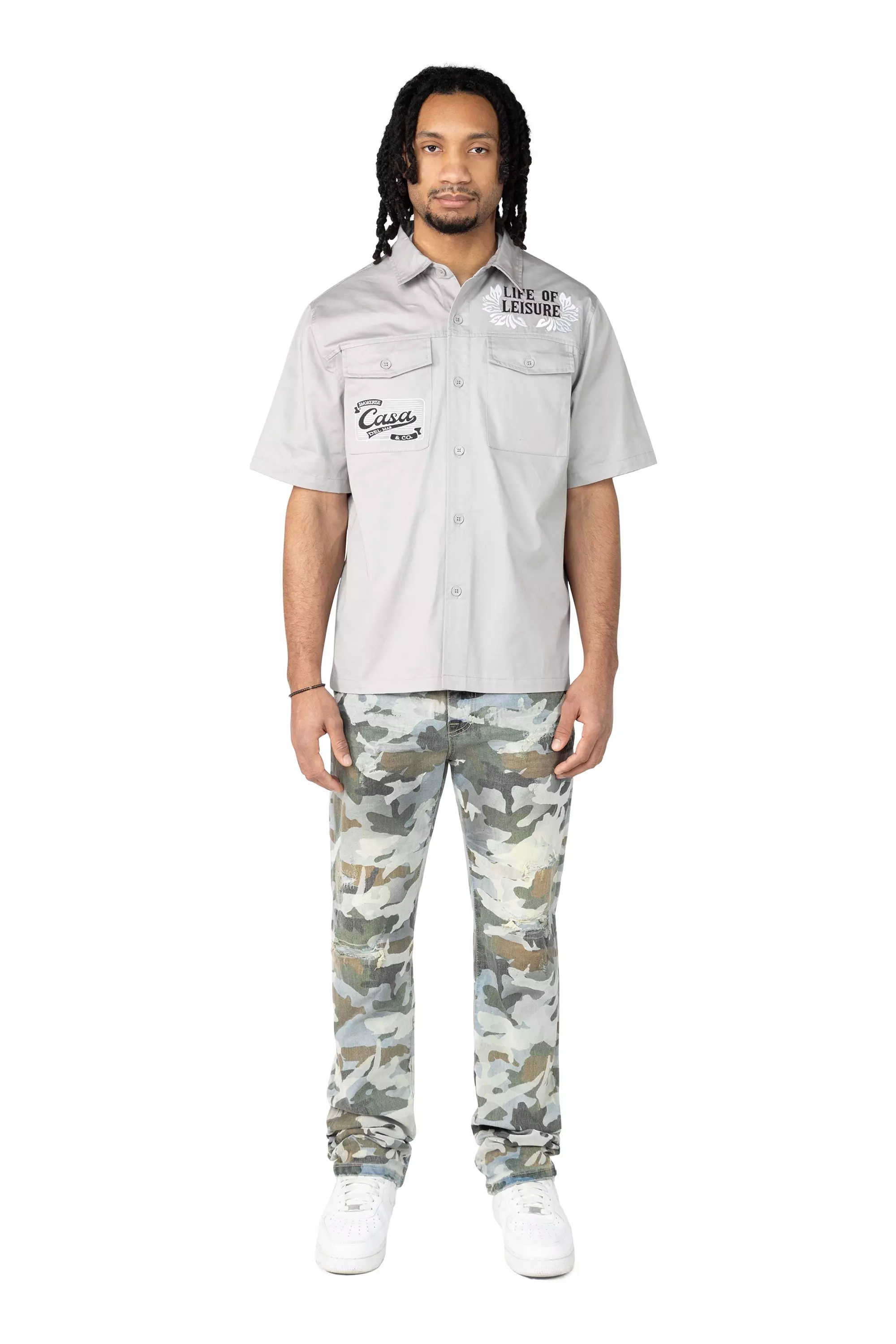 Smoke Rise Men's Casa Del Mar Shirt - LT GREY