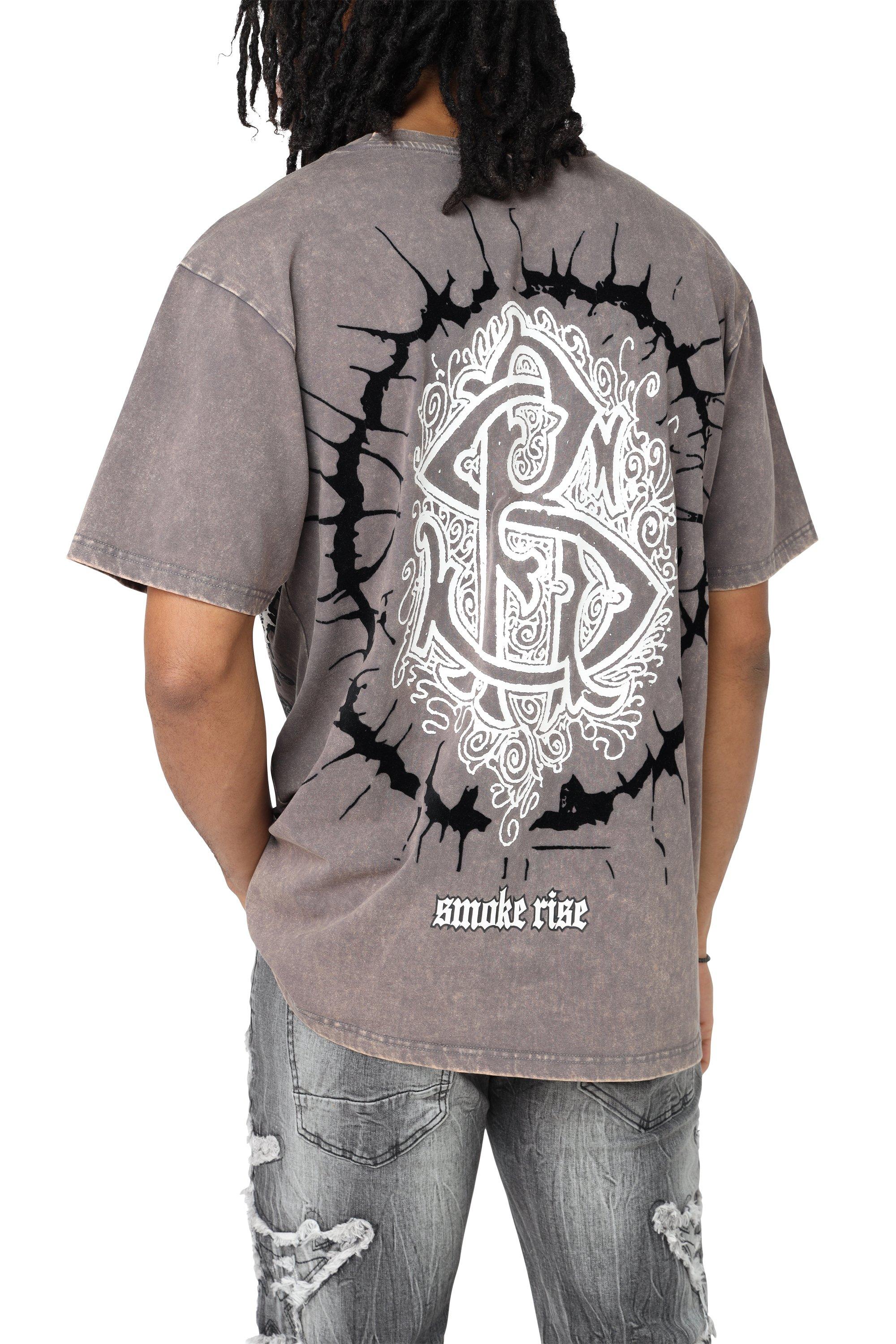Smoke Rise Men's Dystopia Skulls Tee - Pavement - GREY Thumbnail View 2