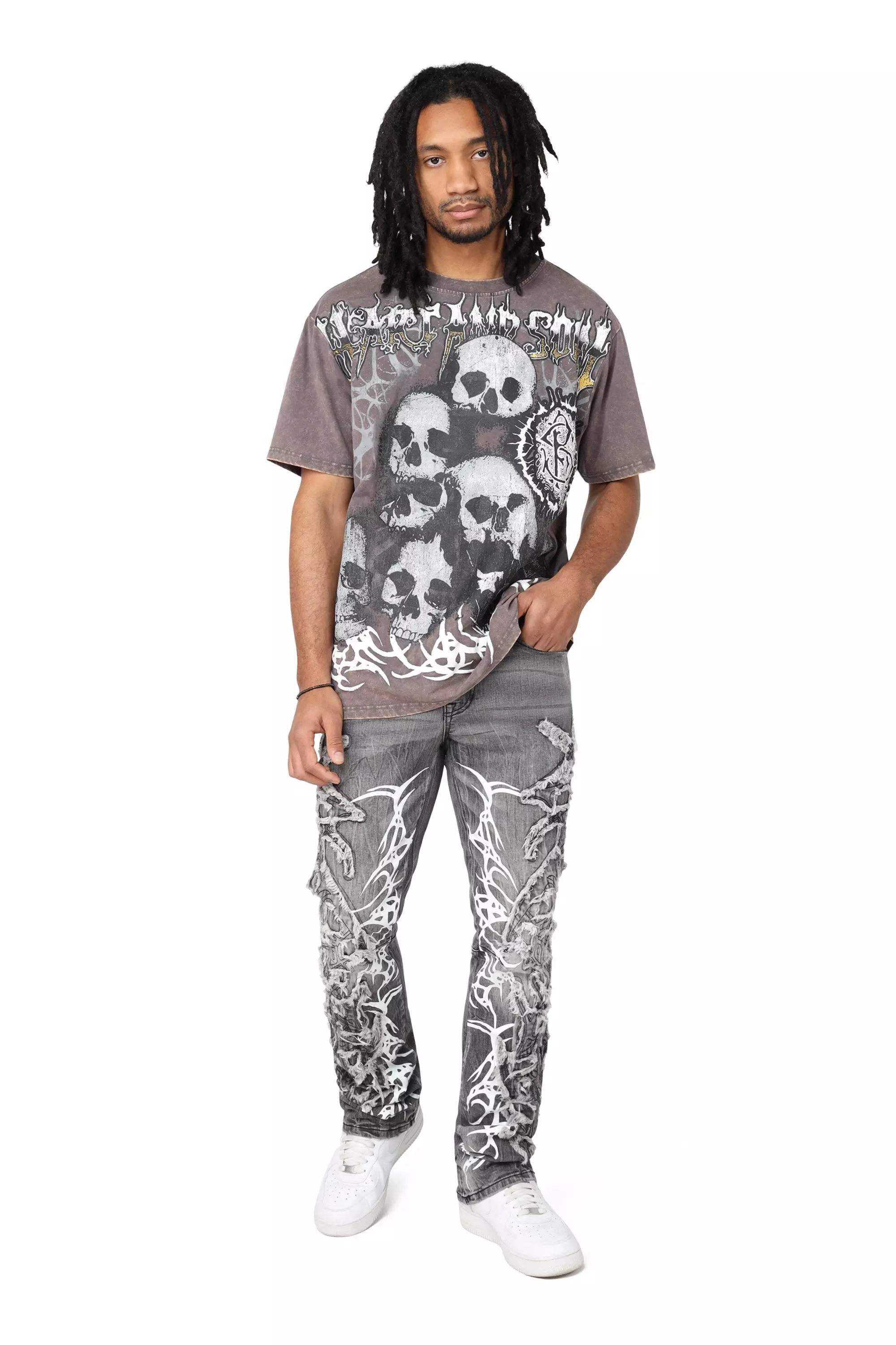 Smoke Rise Men's Dystopia Skulls Tee - Pavement