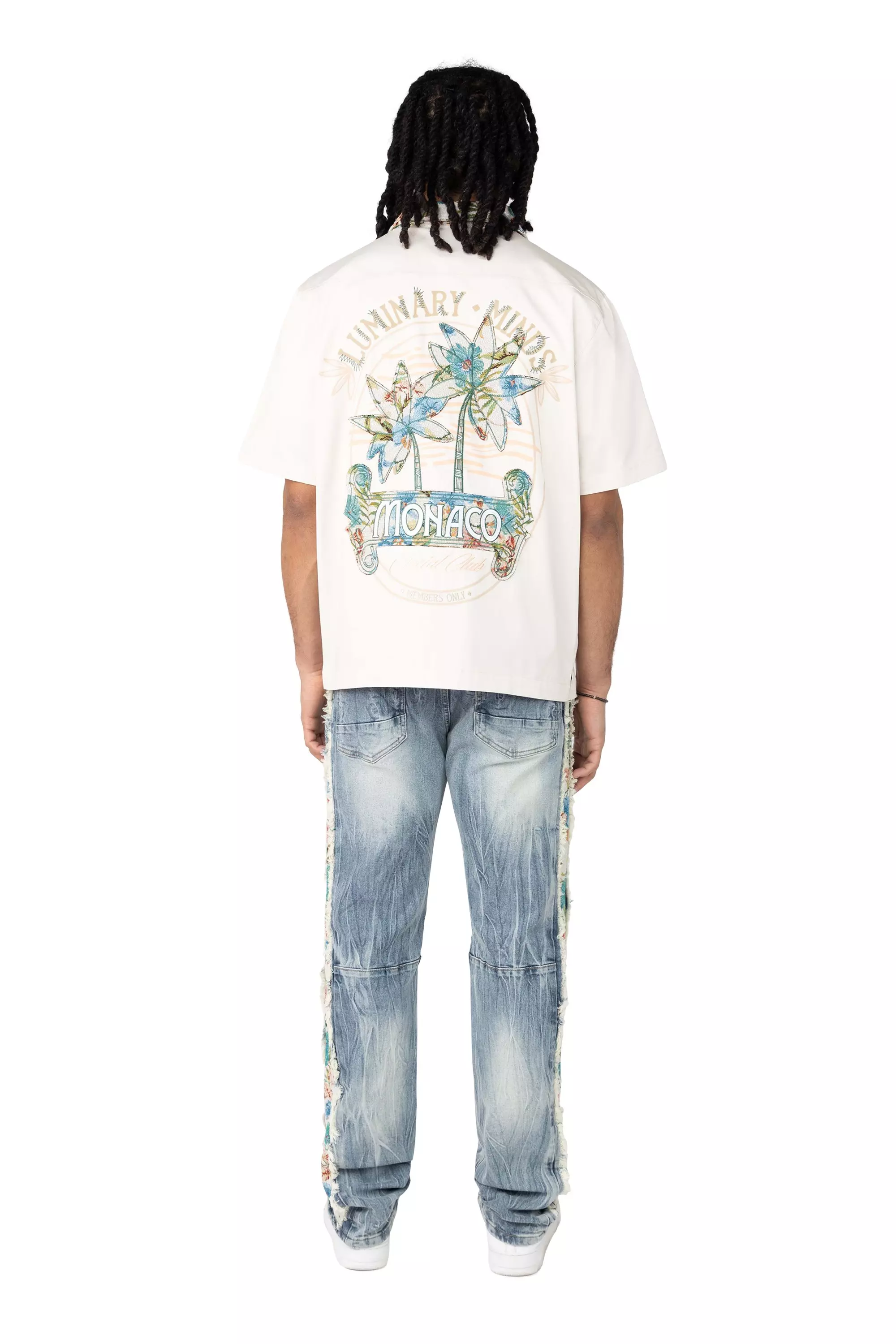 Smoke Rise Men's Monaco Tapestry Shirt - Chalk