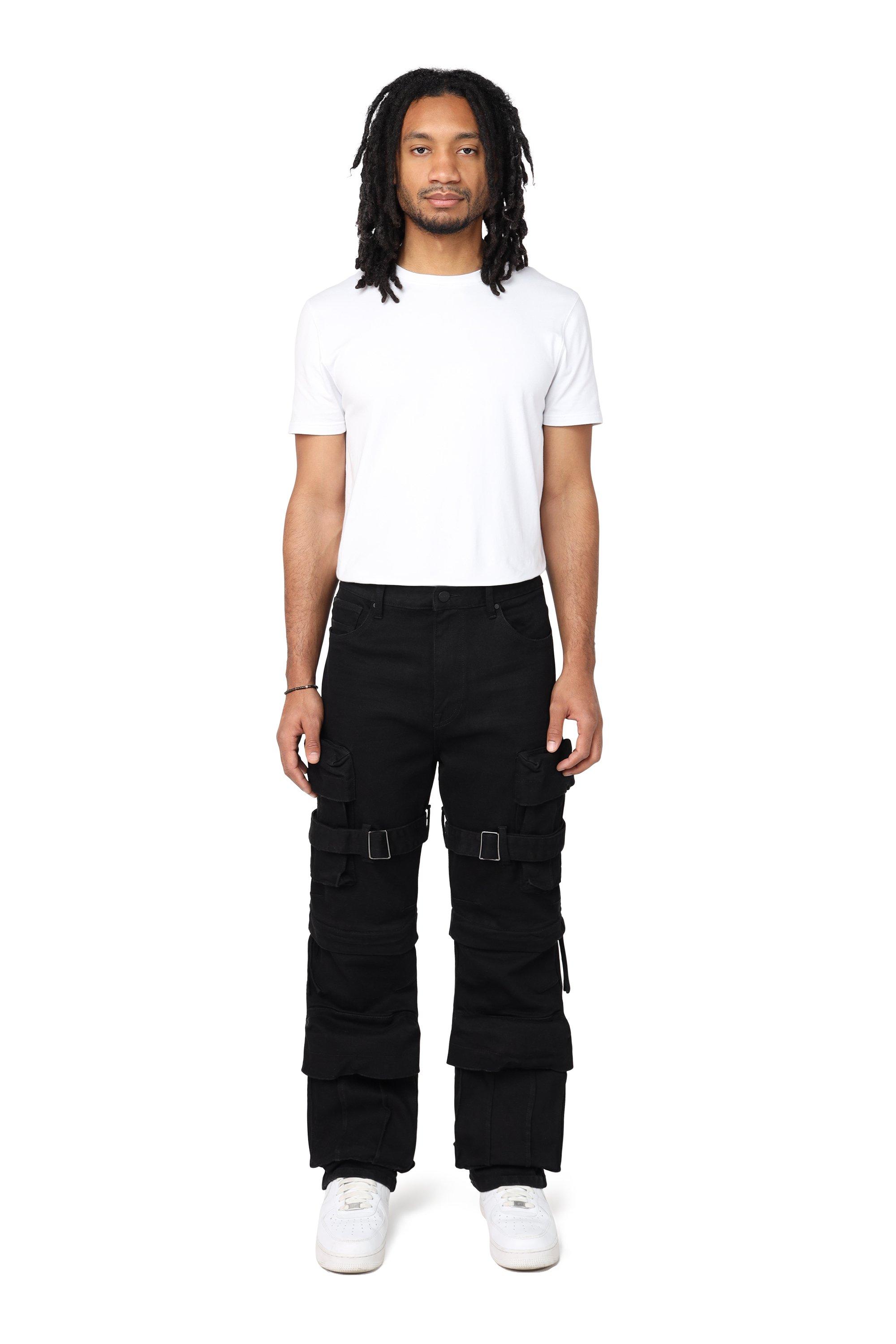 Smoke Rise Men's Retro 2-Fer Utility Pants - Jet Black - BLACK Thumbnail View 1