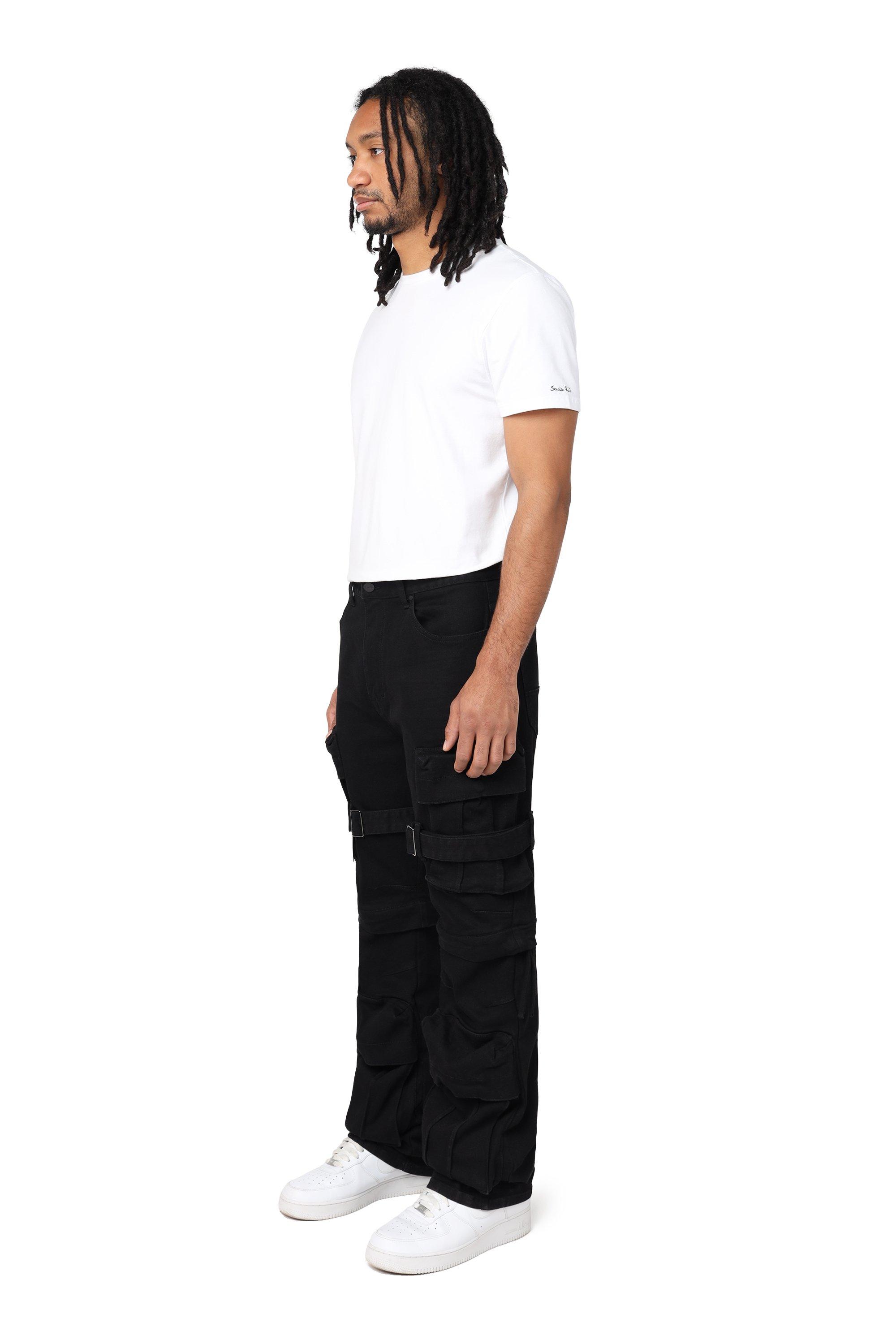 Smoke Rise Men's Retro 2-Fer Utility Pants - Jet Black - BLACK Thumbnail View 3