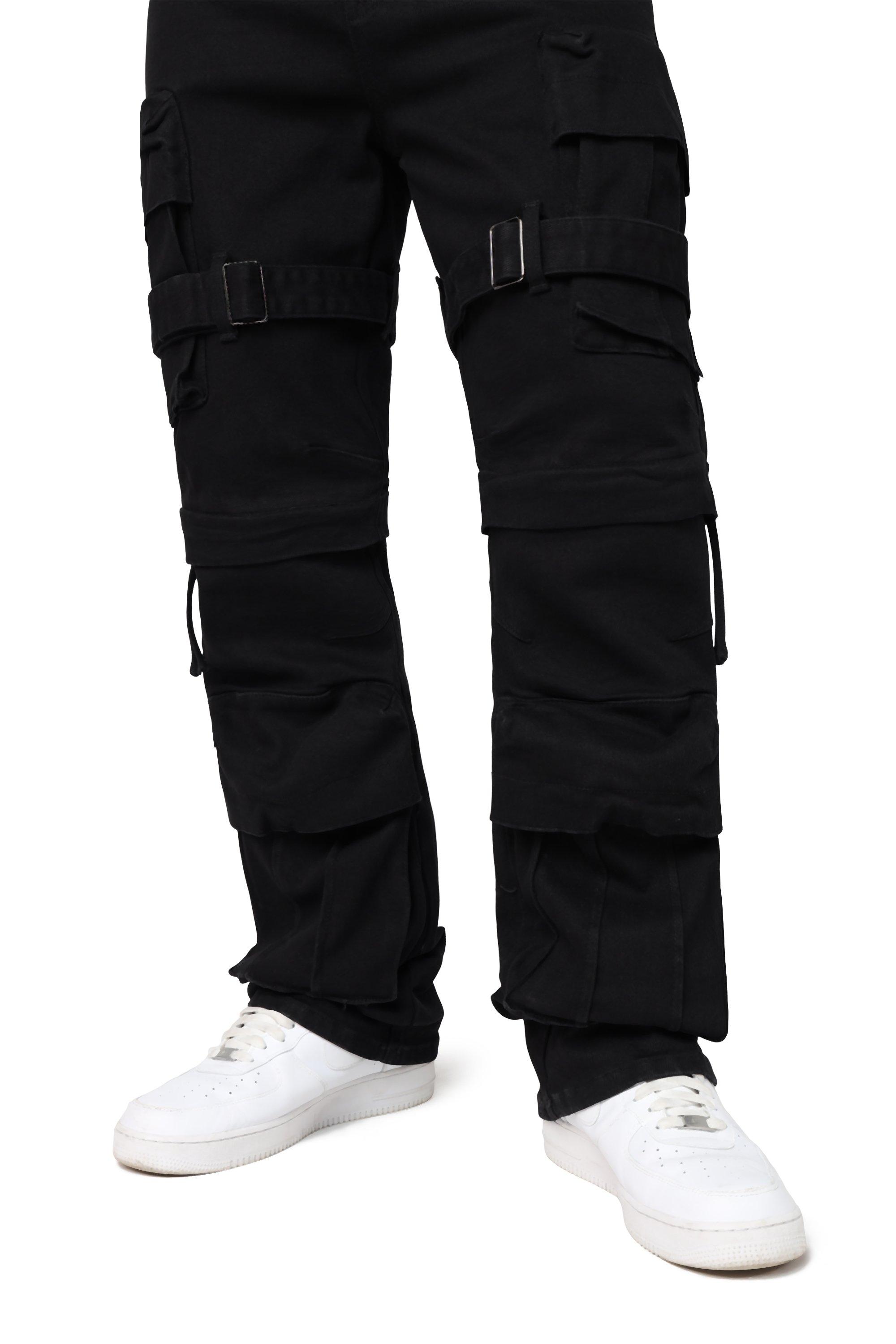 Smoke Rise Men's Retro 2-Fer Utility Pants - Jet Black - BLACK Thumbnail View 6