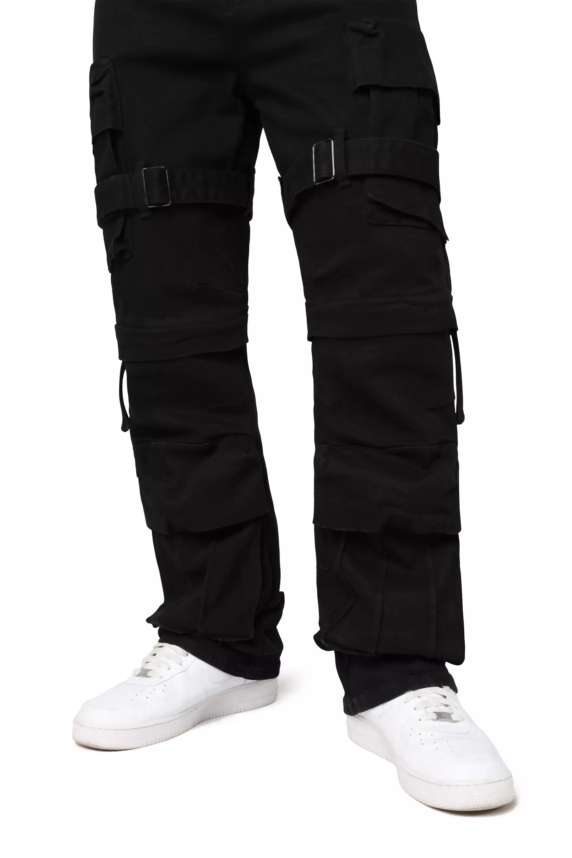 Smoke Rise Men's Retro 2-Fer Utility Pants - Jet Black - BLACK