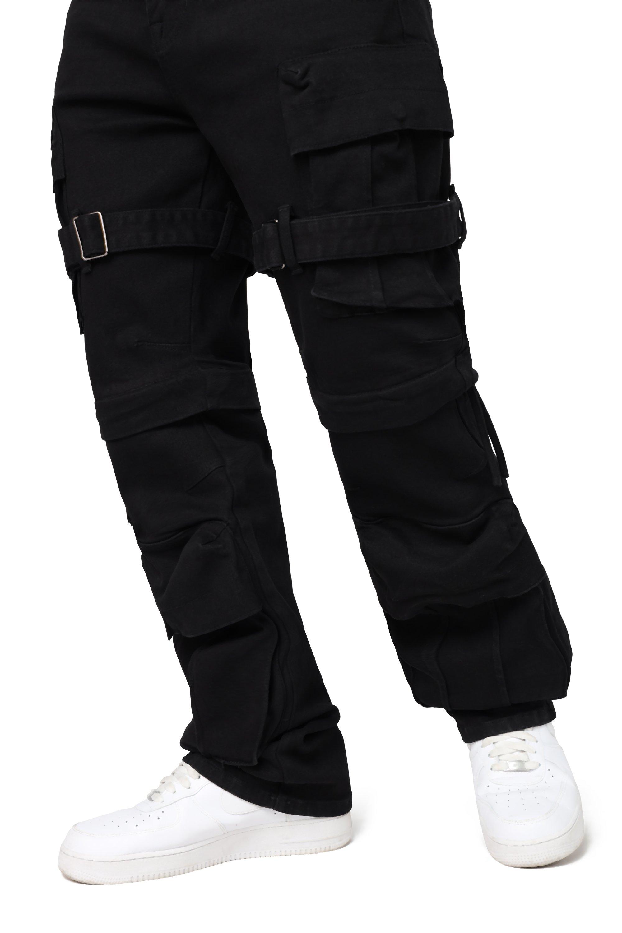 Smoke Rise Men's Retro 2-Fer Utility Pants - Jet Black - BLACK Thumbnail View 7