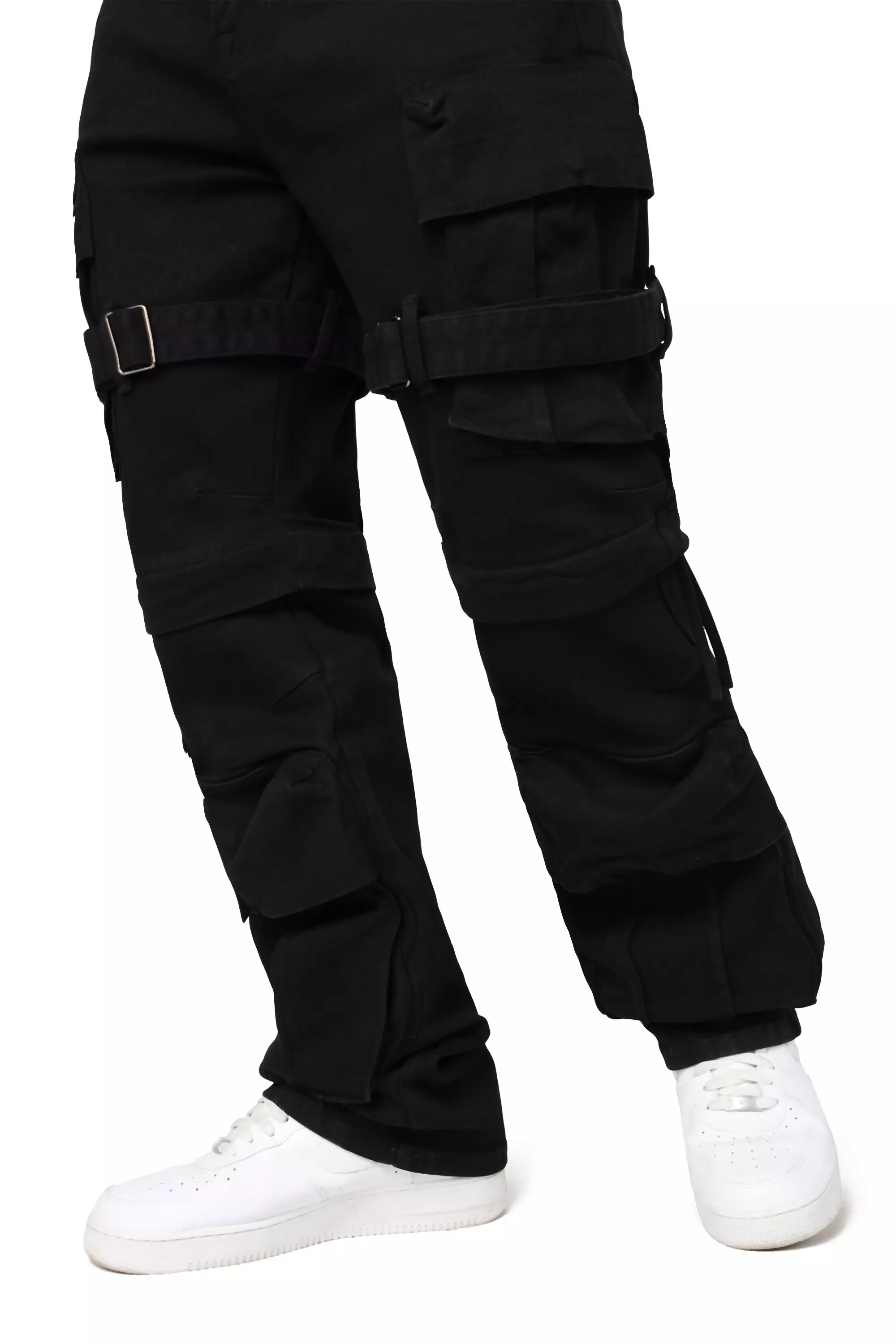 Smoke Rise Men's Retro 2-Fer Utility Pants - Jet Black - BLACK