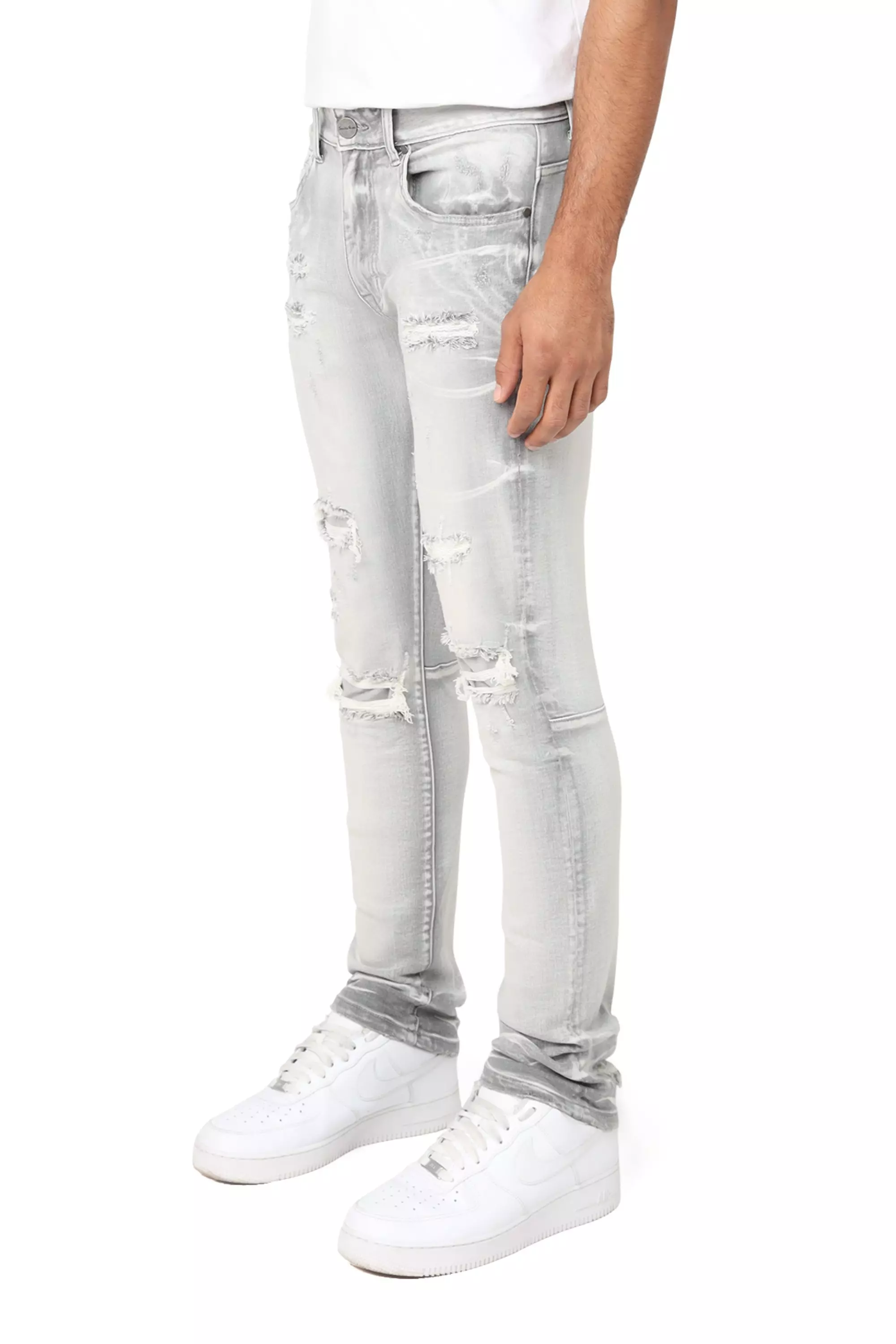 Smoke Rise Men's Slim Fit Radiant Denim Jeans - Grey - GREY