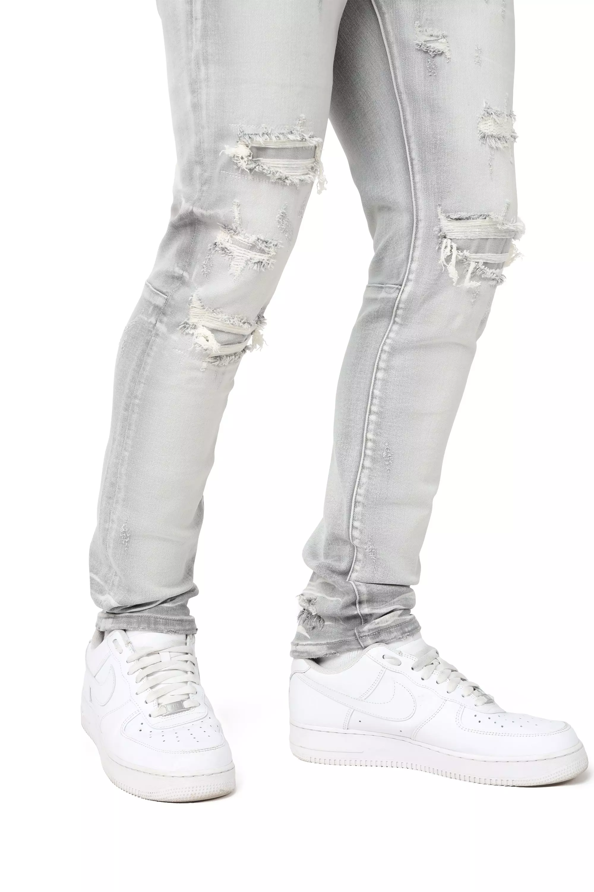 Smoke Rise Men's Slim Fit Radiant Denim Jeans - Grey - GREY