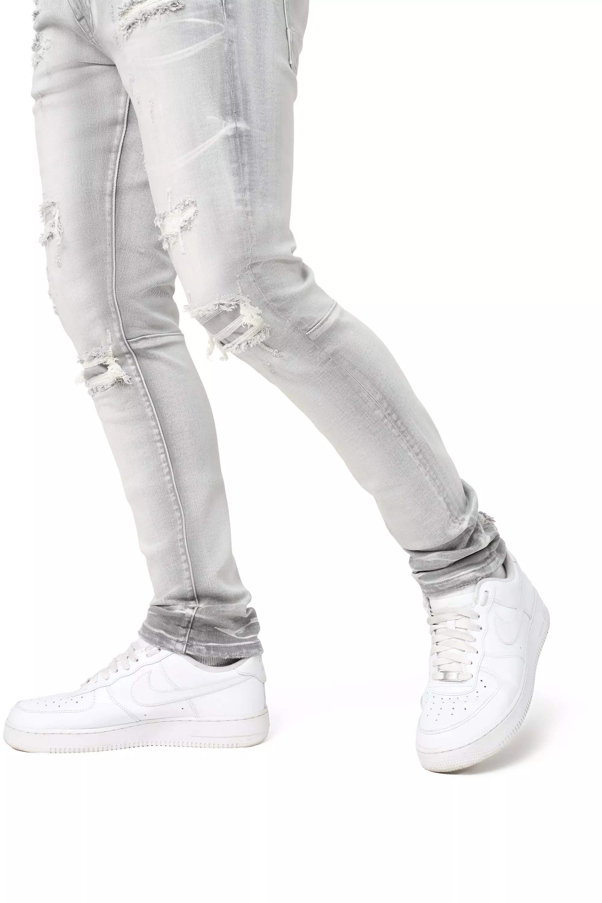 Smoke Rise Men's Slim Fit Radiant Denim Jeans - Grey - GREY