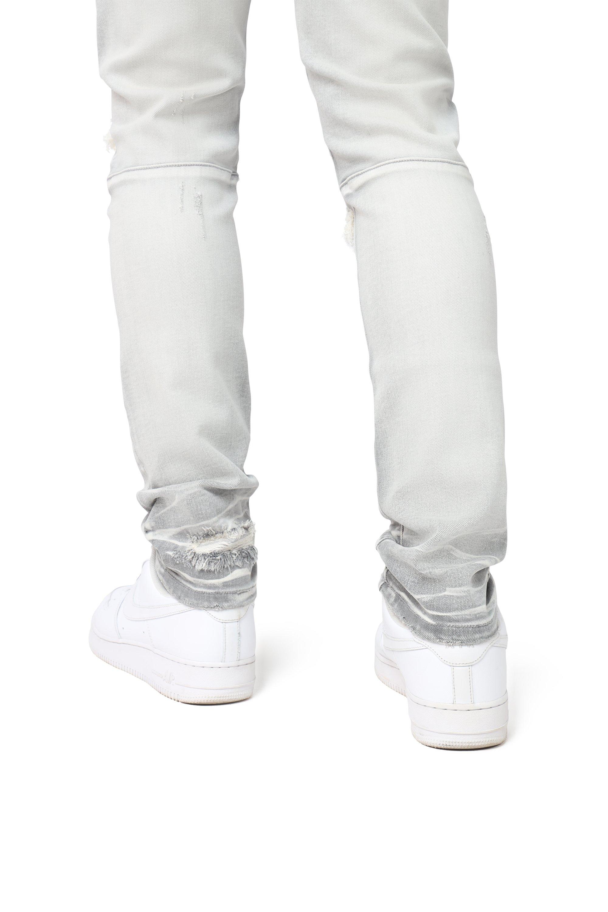 Smoke Rise Men's Slim Fit Radiant Denim Jeans - Grey - GREY Thumbnail View 6