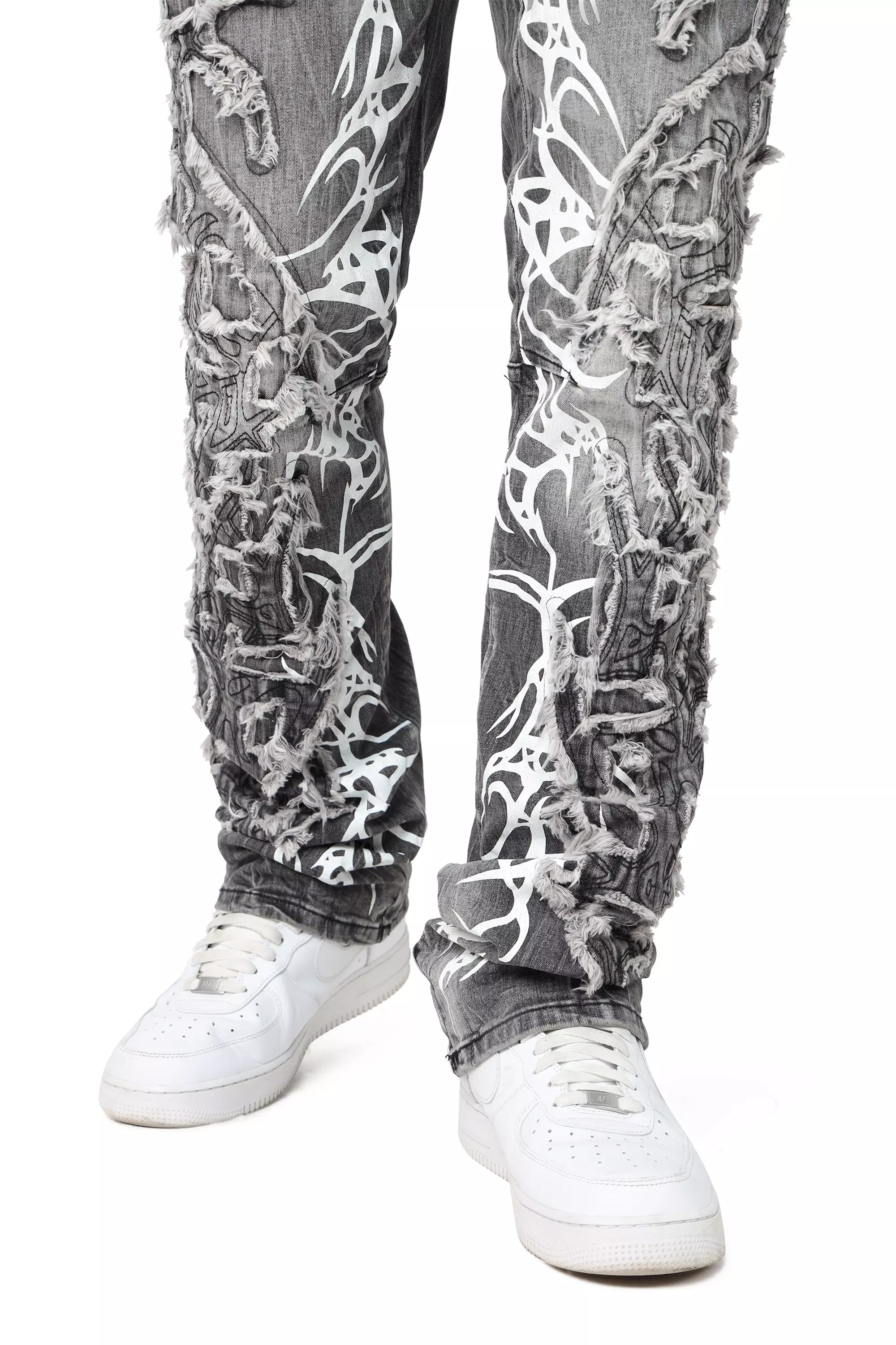 Smoke Rise Men's Dystopia Shibuya Slim Fit Denim Jeans - Black - BLACK