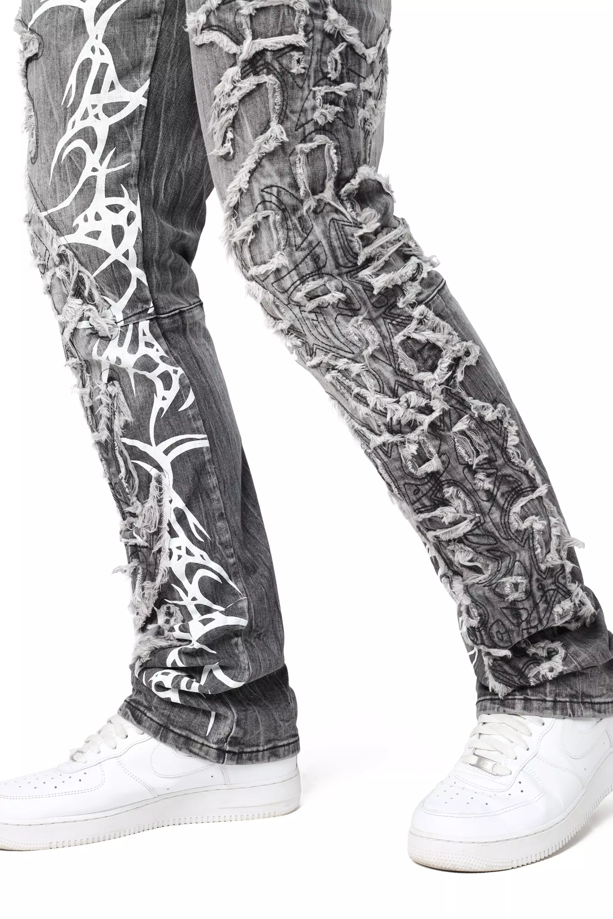 Smoke Rise Men's Dystopia Shibuya Slim Fit Denim Jeans - Black - BLACK