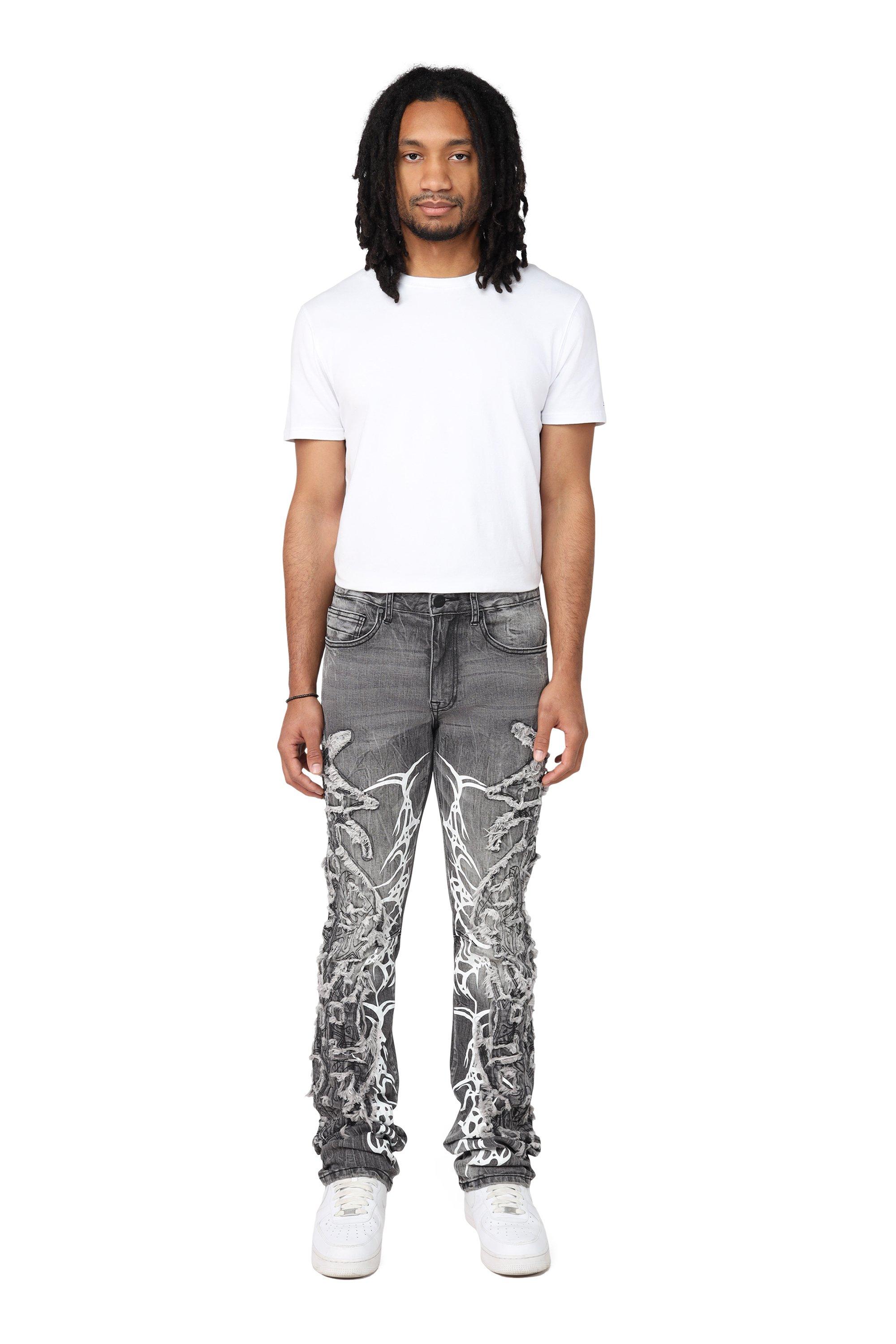 Smoke Rise Men's Dystopia Shibuya Slim Fit Denim Jeans - Black
