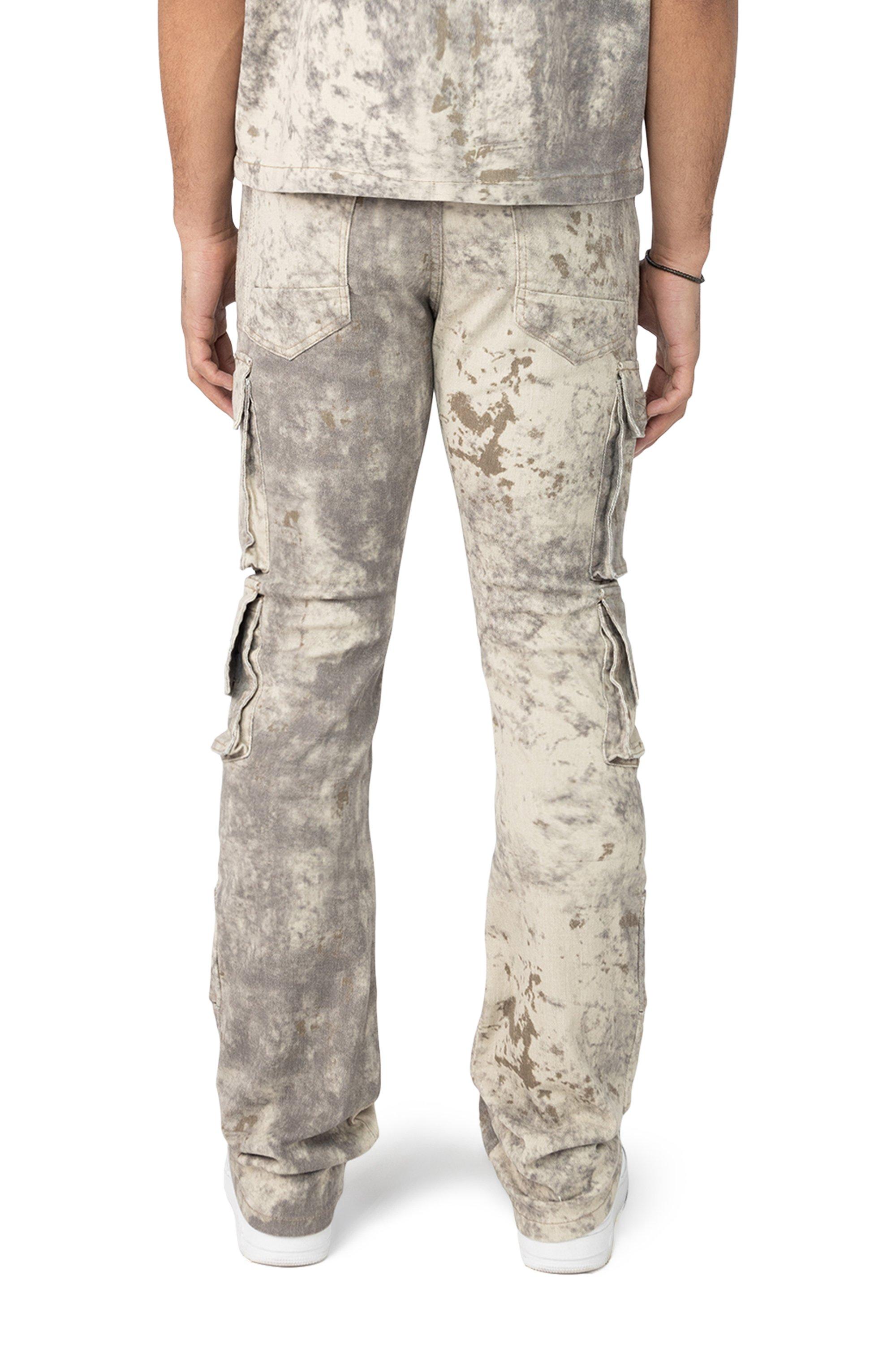 Smoke Rise Men's Solar Khaki Floral Denim Jeans - KHAKI Thumbnail View 2