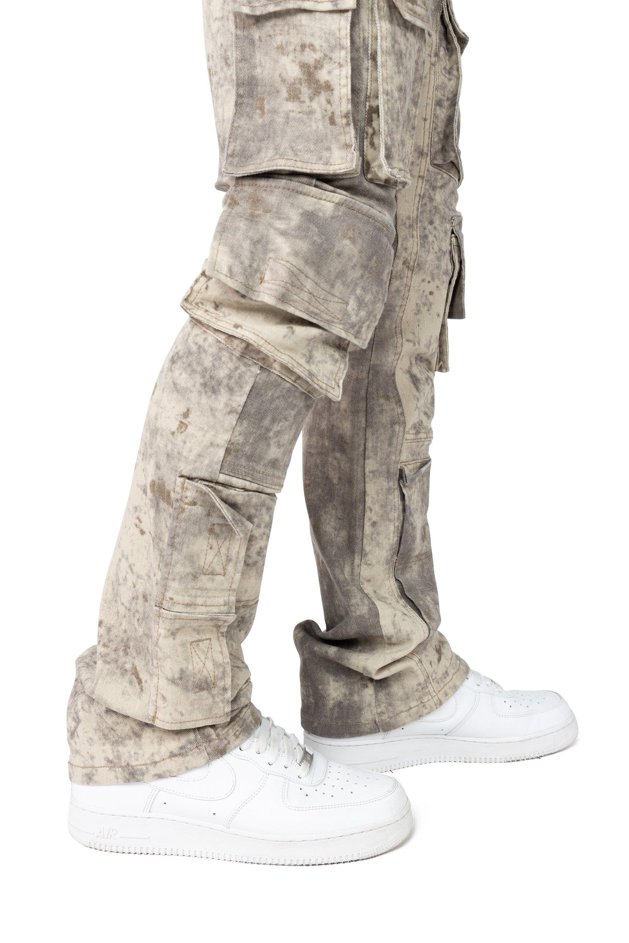 Smoke Rise Men's Solar Khaki Floral Denim Jeans - KHAKI Thumbnail View 6