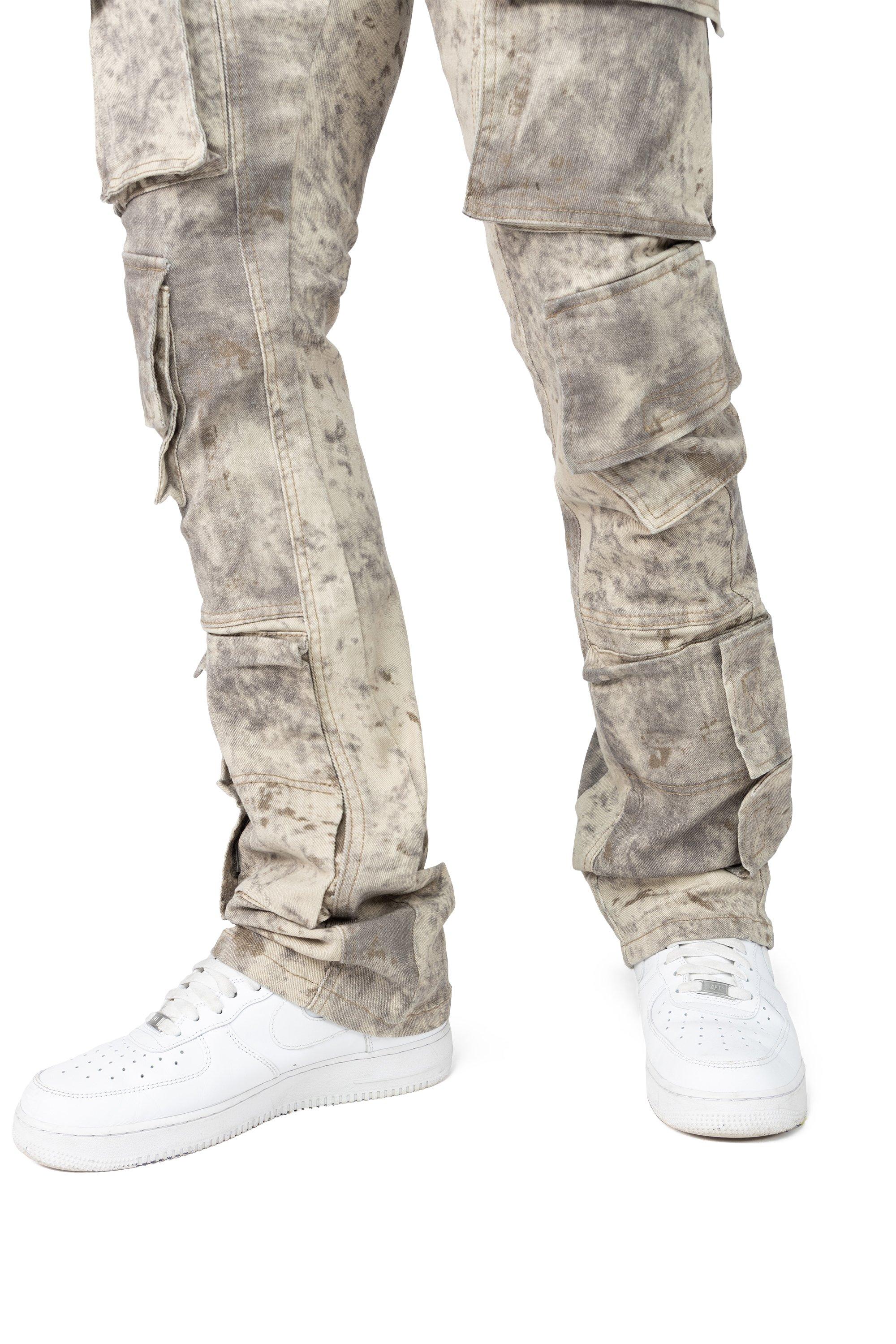 Smoke Rise Men's Solar Khaki Floral Denim Jeans - KHAKI Thumbnail View 7