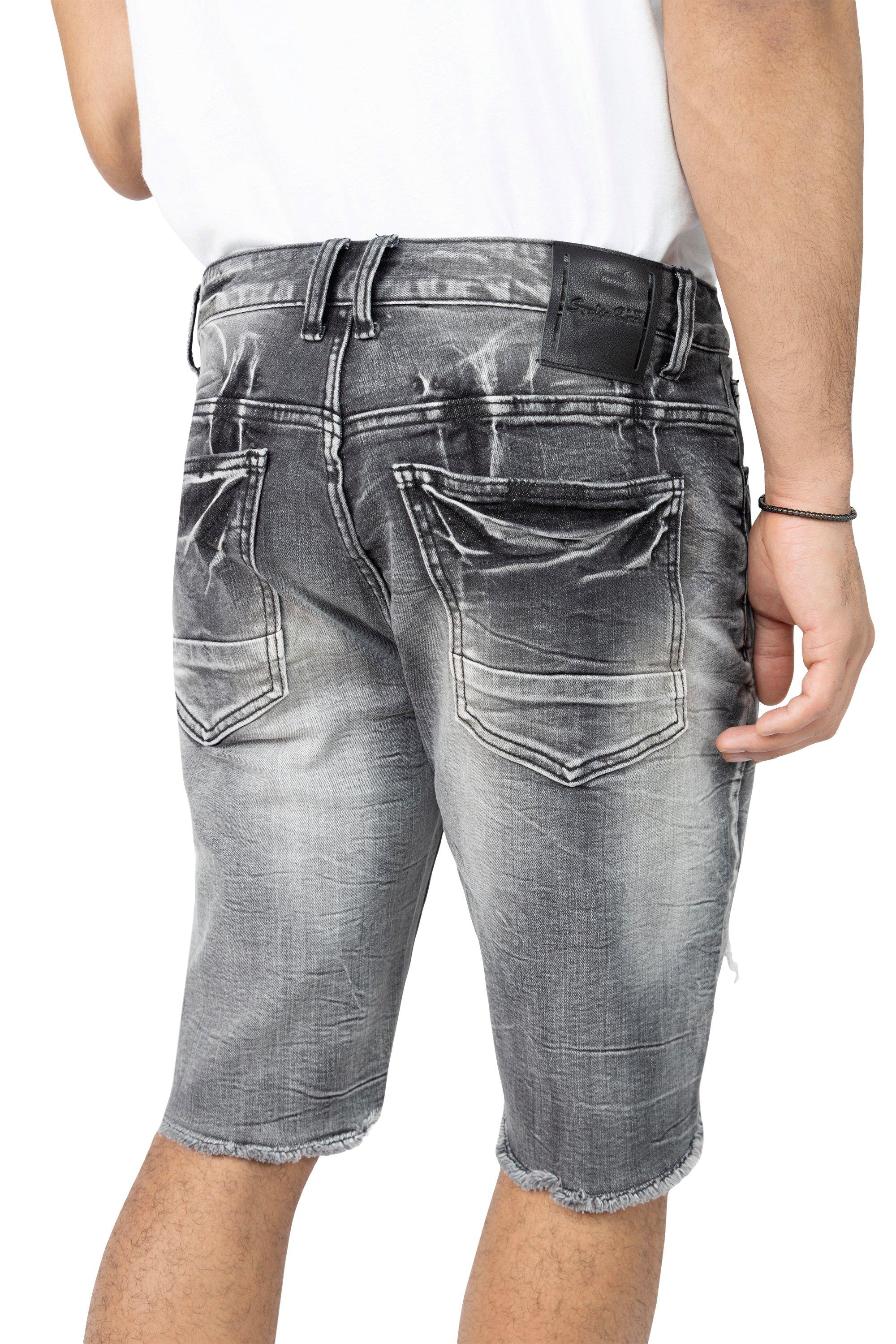 Smoke Rise Men's Agate Denim Shorts - Grey - GREY Thumbnail View 2