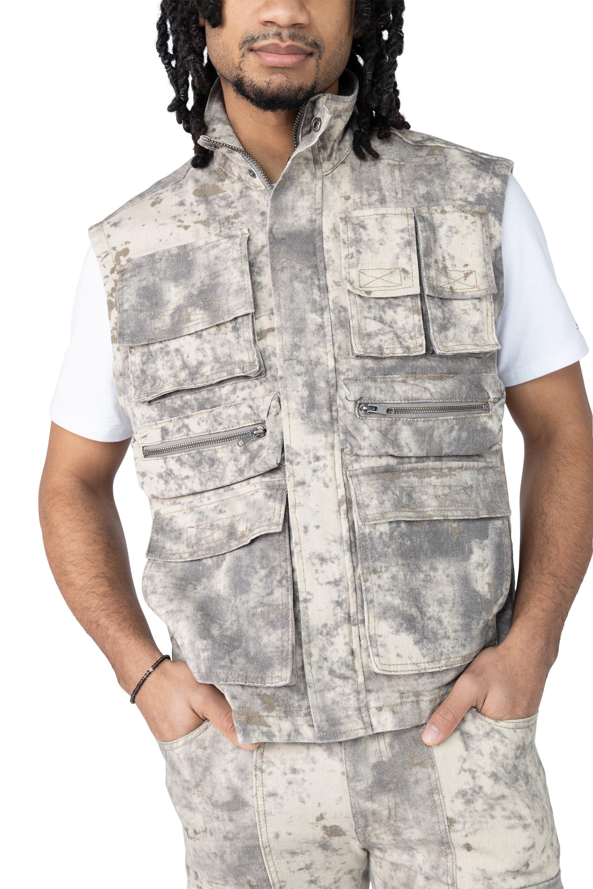Smoke Rise Men's Twill Utility Vest - Solar Khaki - KHAKI Thumbnail View 3