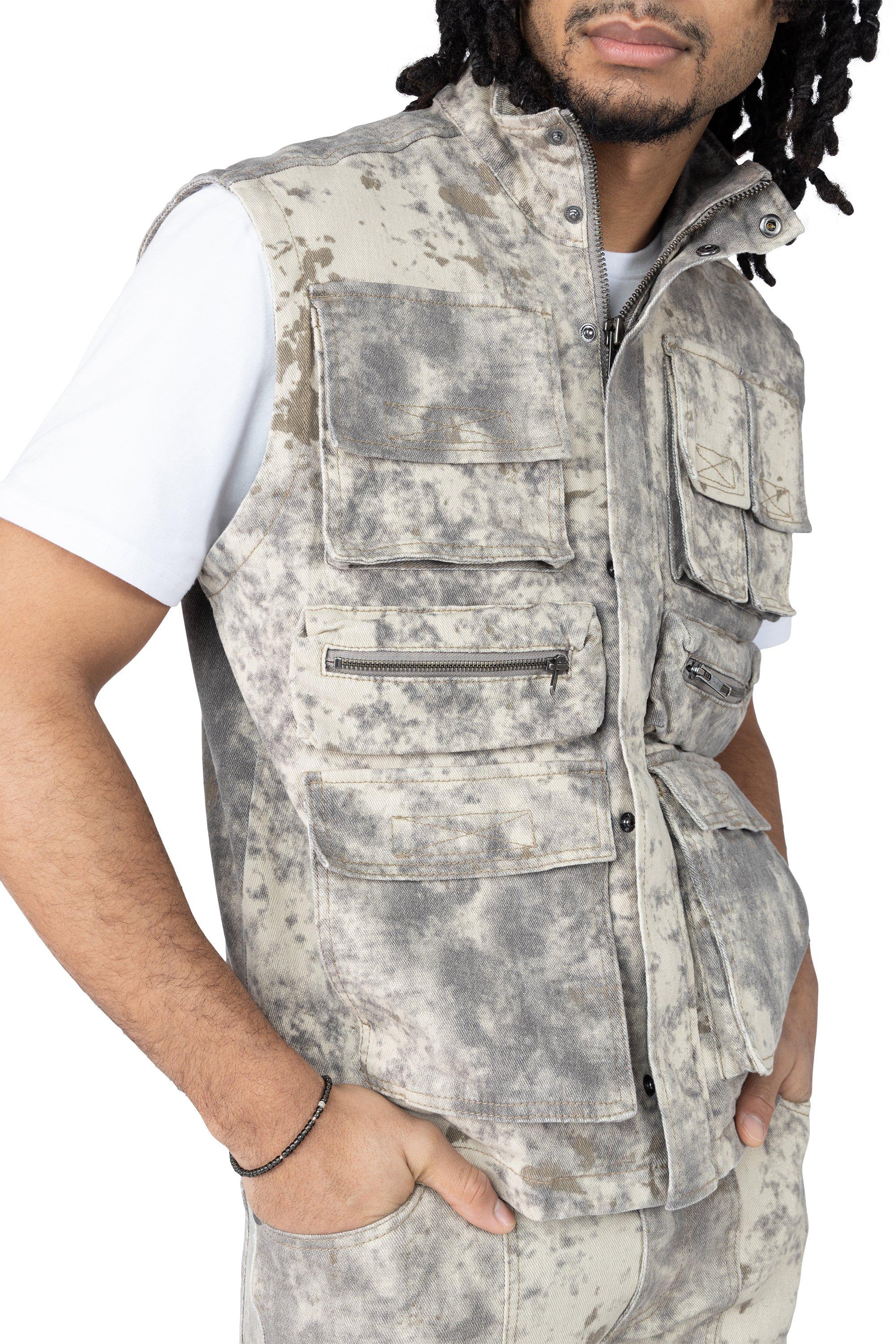 Smoke Rise Men's Twill Utility Vest - Solar Khaki - KHAKI Thumbnail View 4