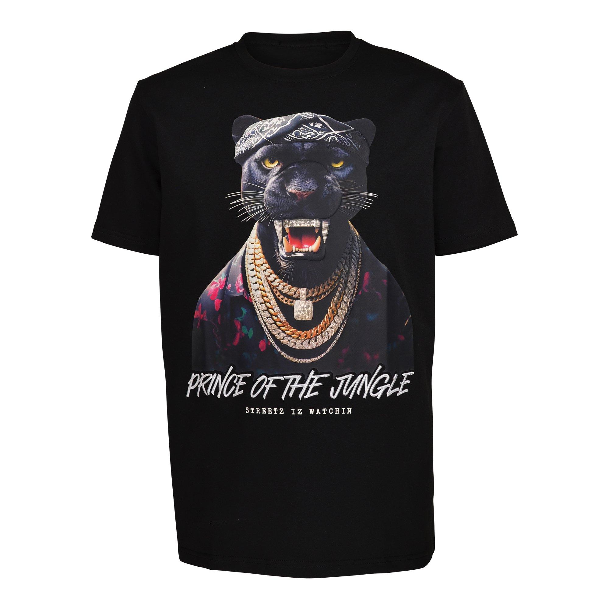 Streetz Iz Watchin' Men's Prince of the Jungle Tee - BLACK Thumbnail View 1