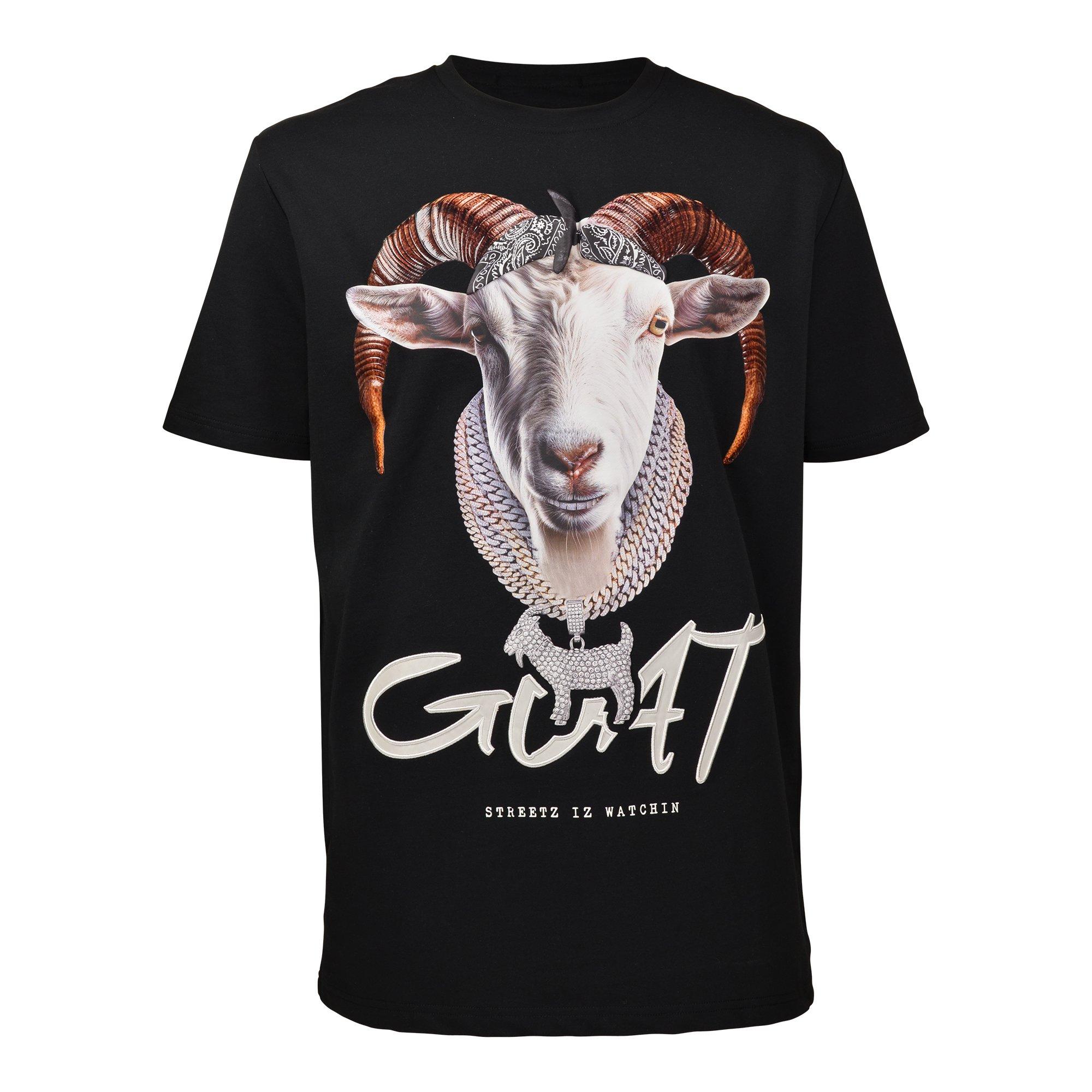 Streetz Iz Watchin Reflective Goat 3 Men's Graphic Tee - Black