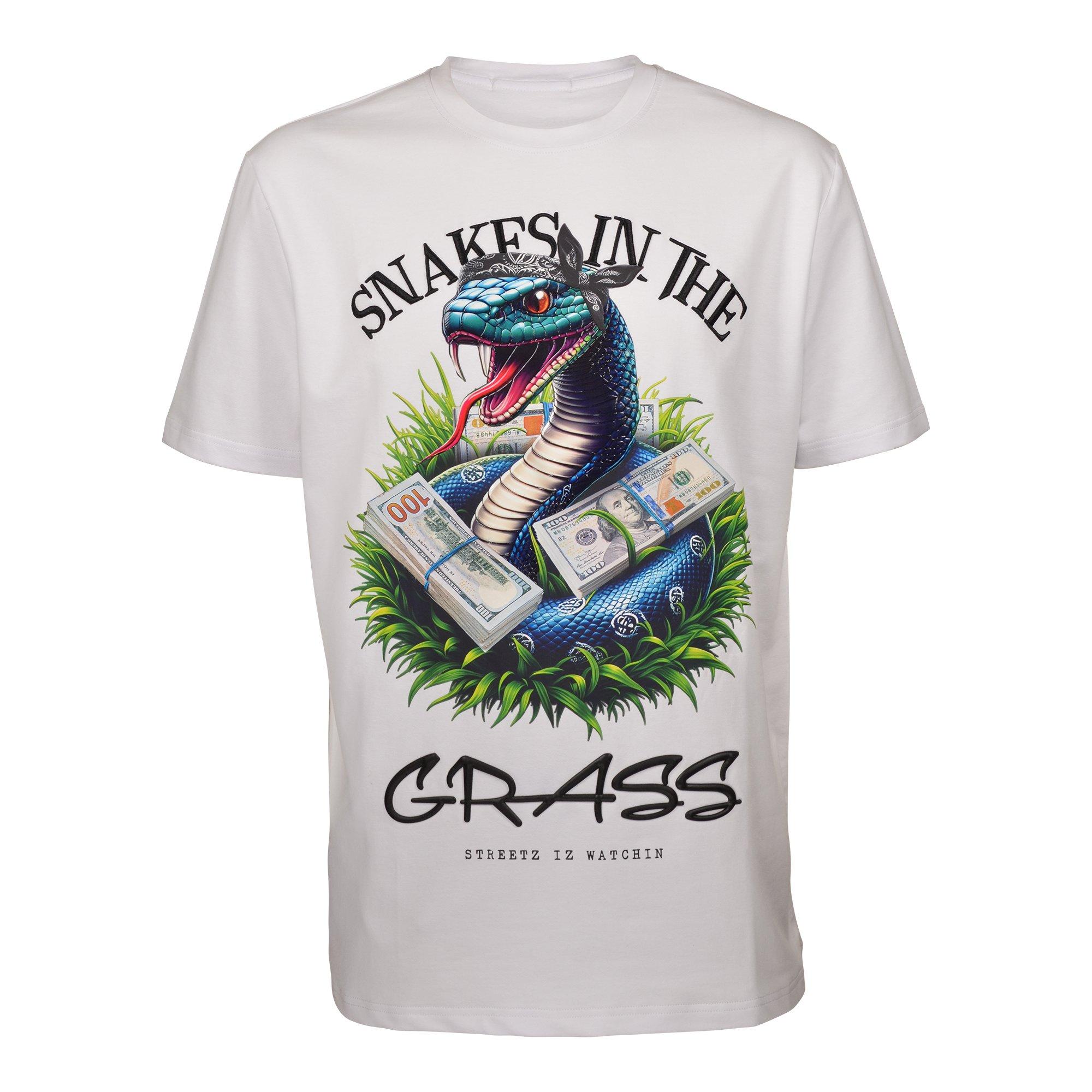 Streetz Iz Watchin Men's Snakes In The Grass Tee - WHITE Thumbnail View 1