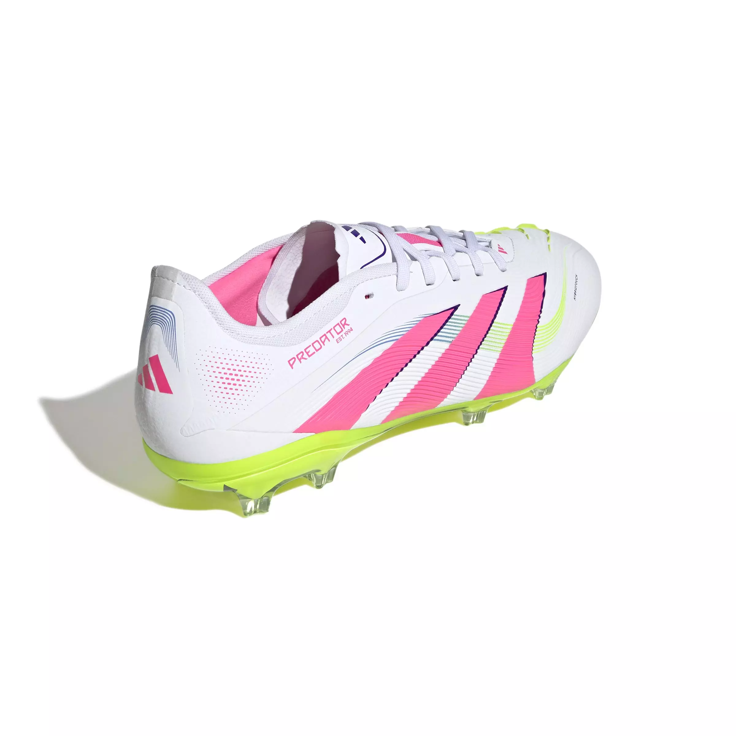 adidas Predator Pro FG "Lucid Pink Lemon" Men's Soccer Cleat - WHITE/PINK/BLUE