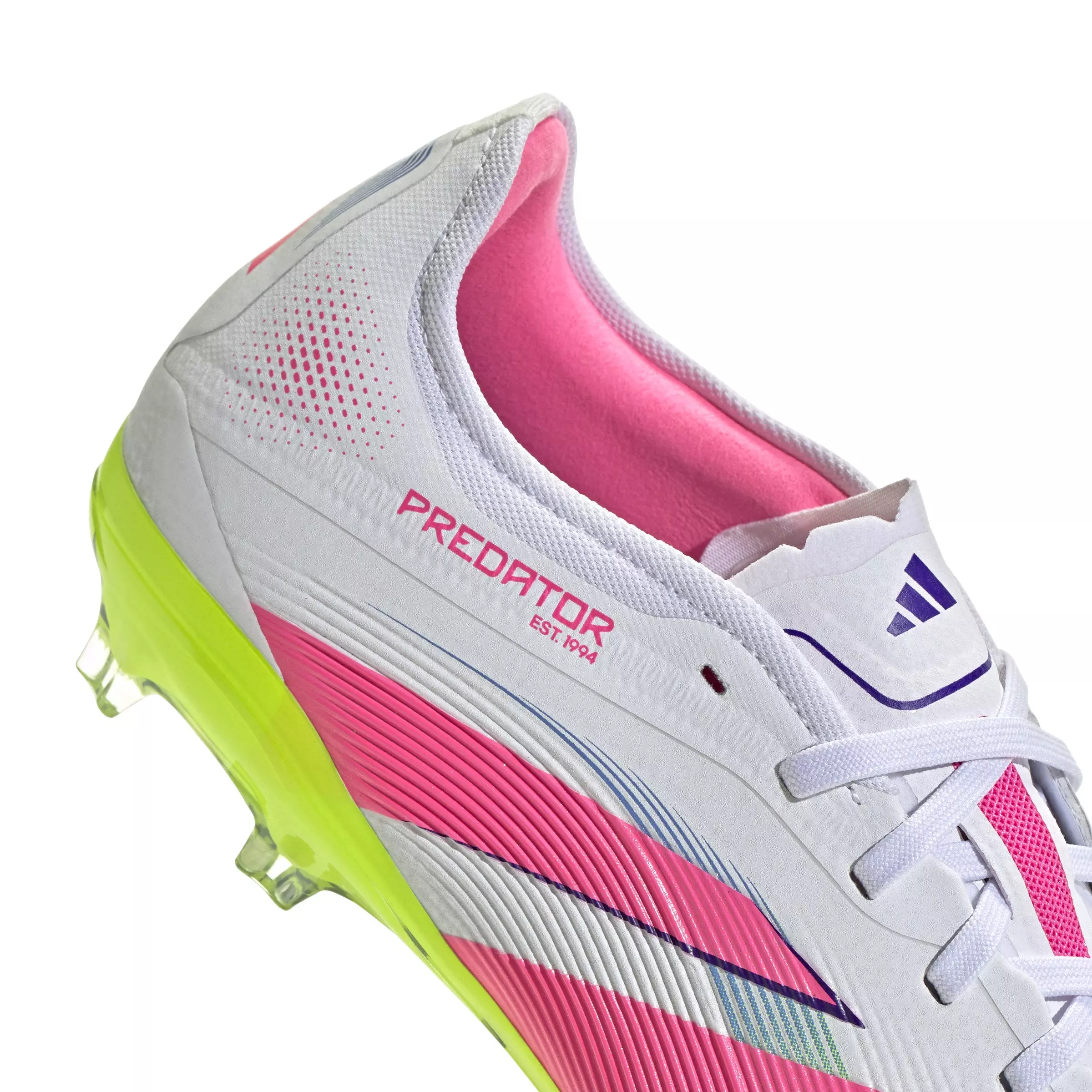 adidas Predator Pro FG "Lucid Pink Lemon" Men's Soccer Cleat - WHITE/PINK/BLUE