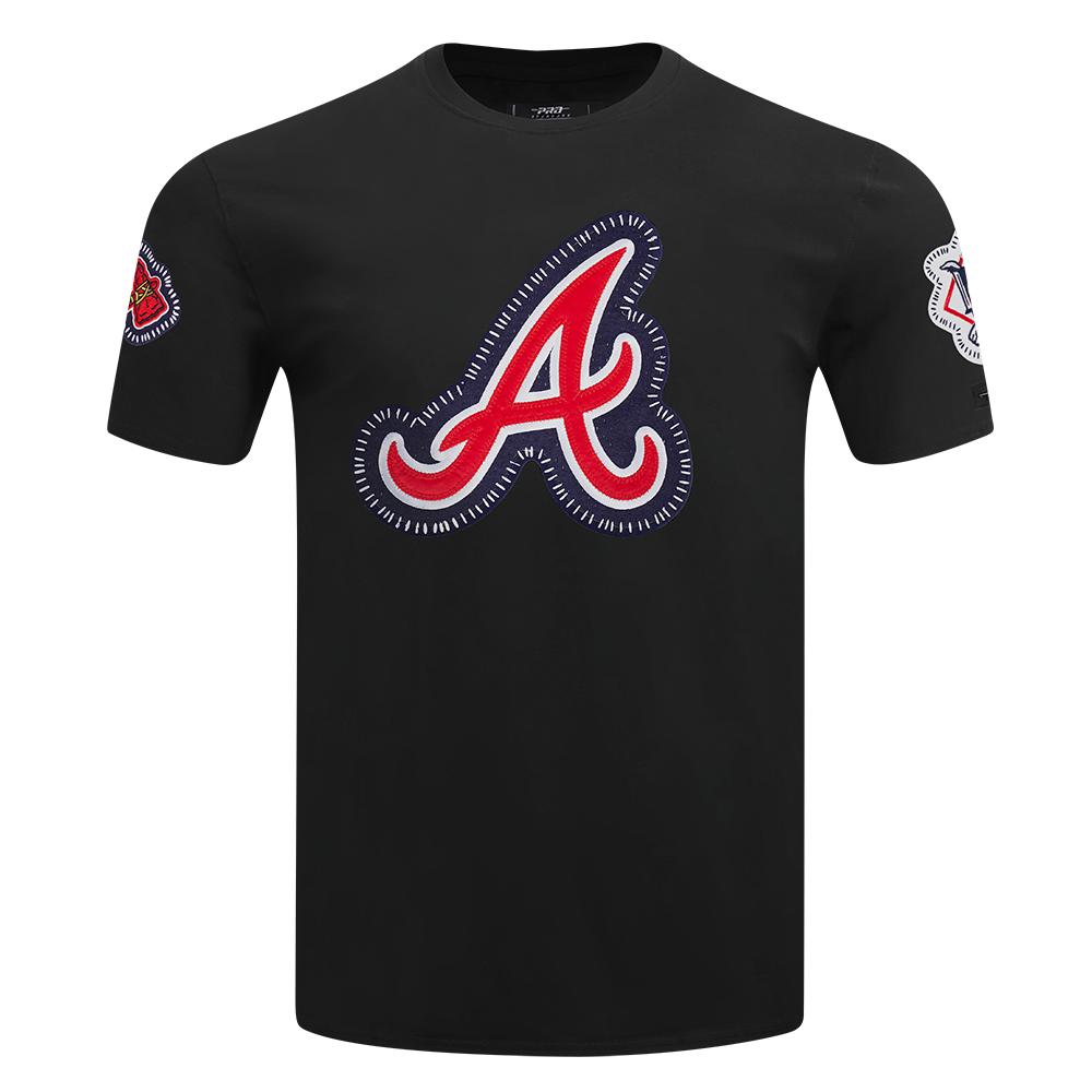 Pro Standard Men's Atlanta Braves 2025 Pick Stitch Short Sleeve Tee-Black - BLACK Thumbnail View 1