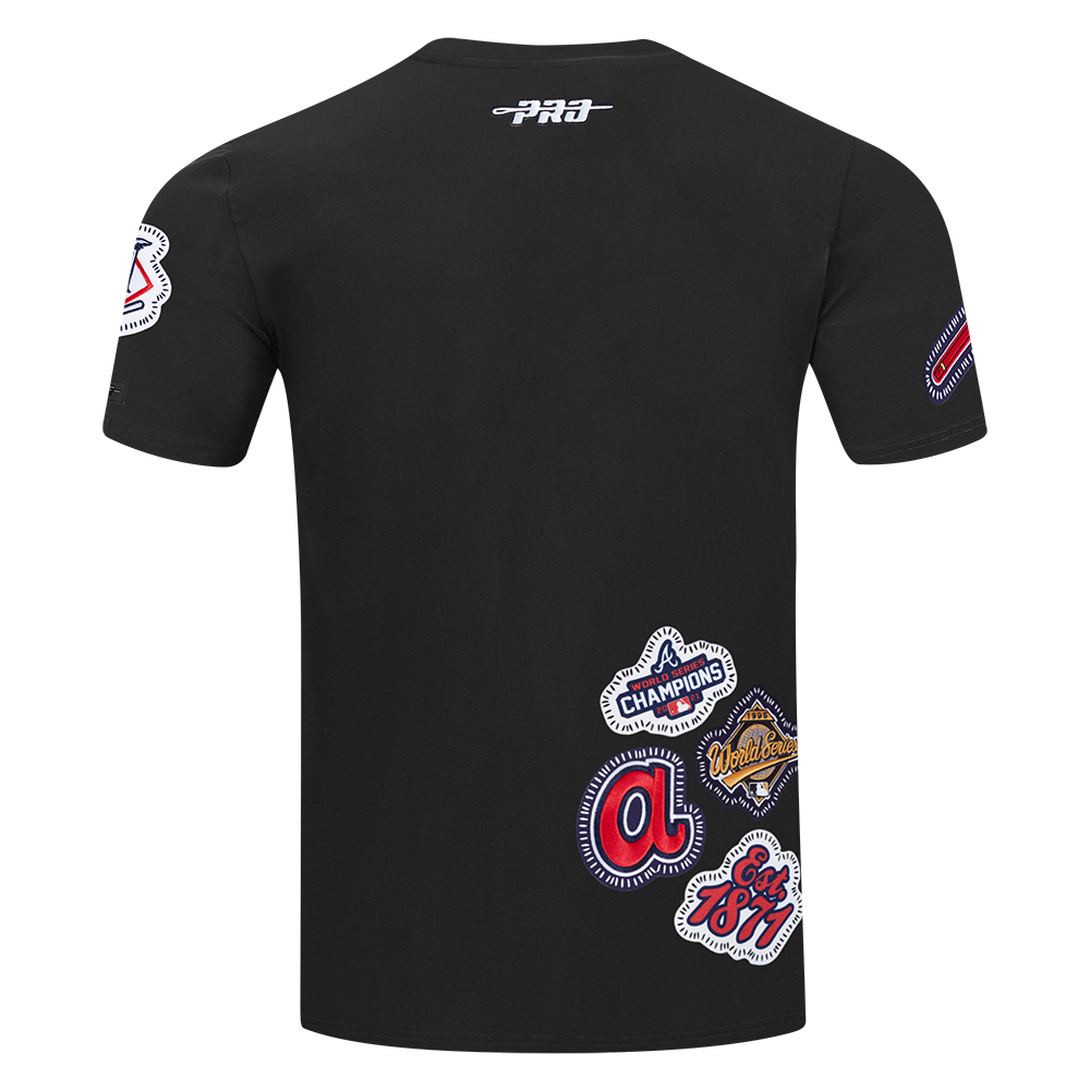 Pro Standard Men's Atlanta Braves 2025 Pick Stitch Short Sleeve Tee-Black - BLACK Thumbnail View 2