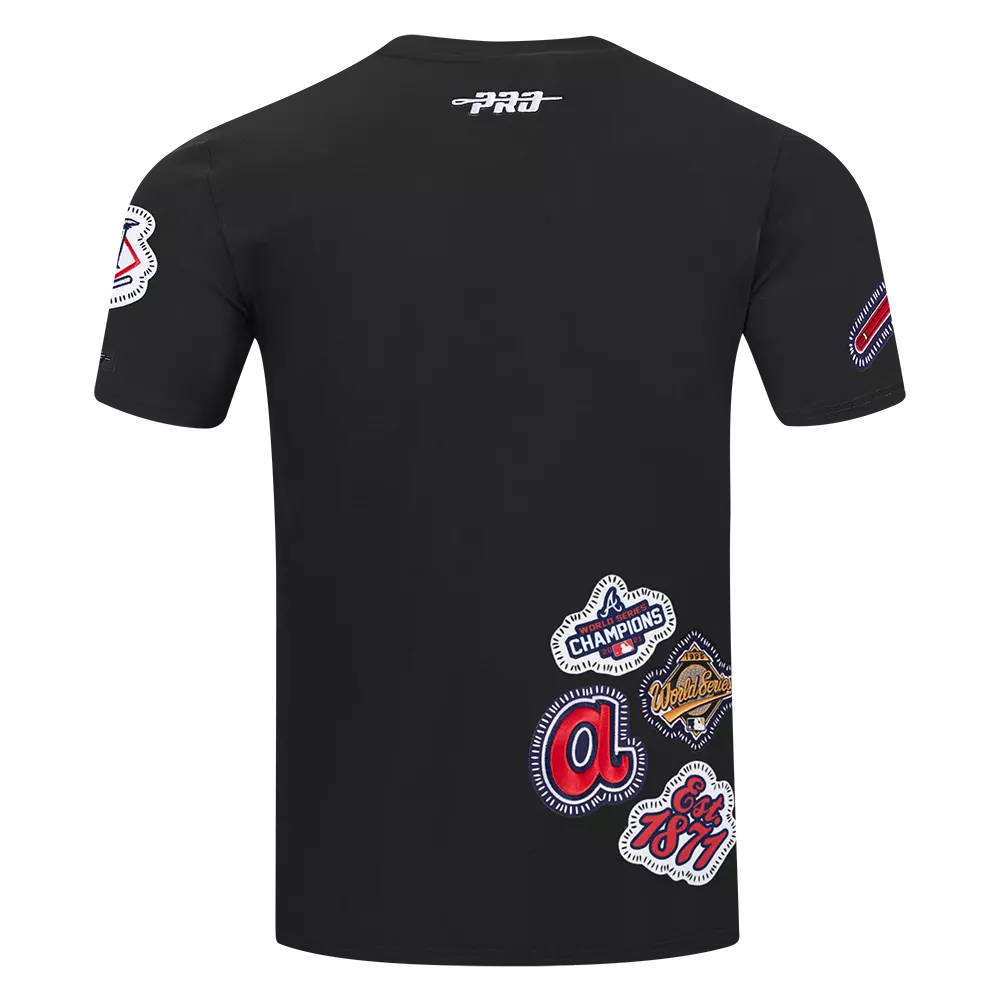 Pro Standard Men's Atlanta Braves 2025 Pick Stitch Short Sleeve Tee-Black - BLACK