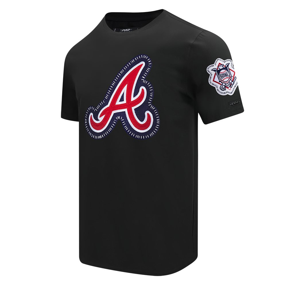Pro Standard Men's Atlanta Braves 2025 Pick Stitch Short Sleeve Tee-Black - BLACK Thumbnail View 3