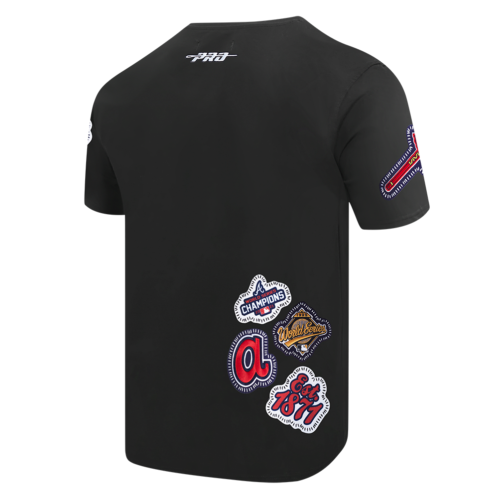 Pro Standard Men's Atlanta Braves 2025 Pick Stitch Short Sleeve Tee-Black - BLACK Thumbnail View 4