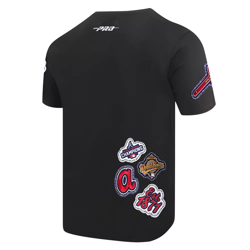 Pro Standard Men's Atlanta Braves 2025 Pick Stitch Short Sleeve Tee-Black - BLACK