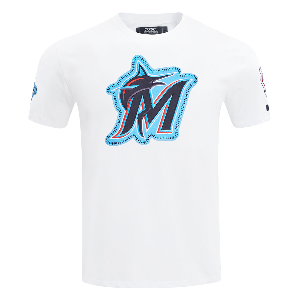 Pro Standard Men's Miami Marlins 2025 Pick Stitch Short Sleeve Tee-White - WHITE Thumbnail View 1