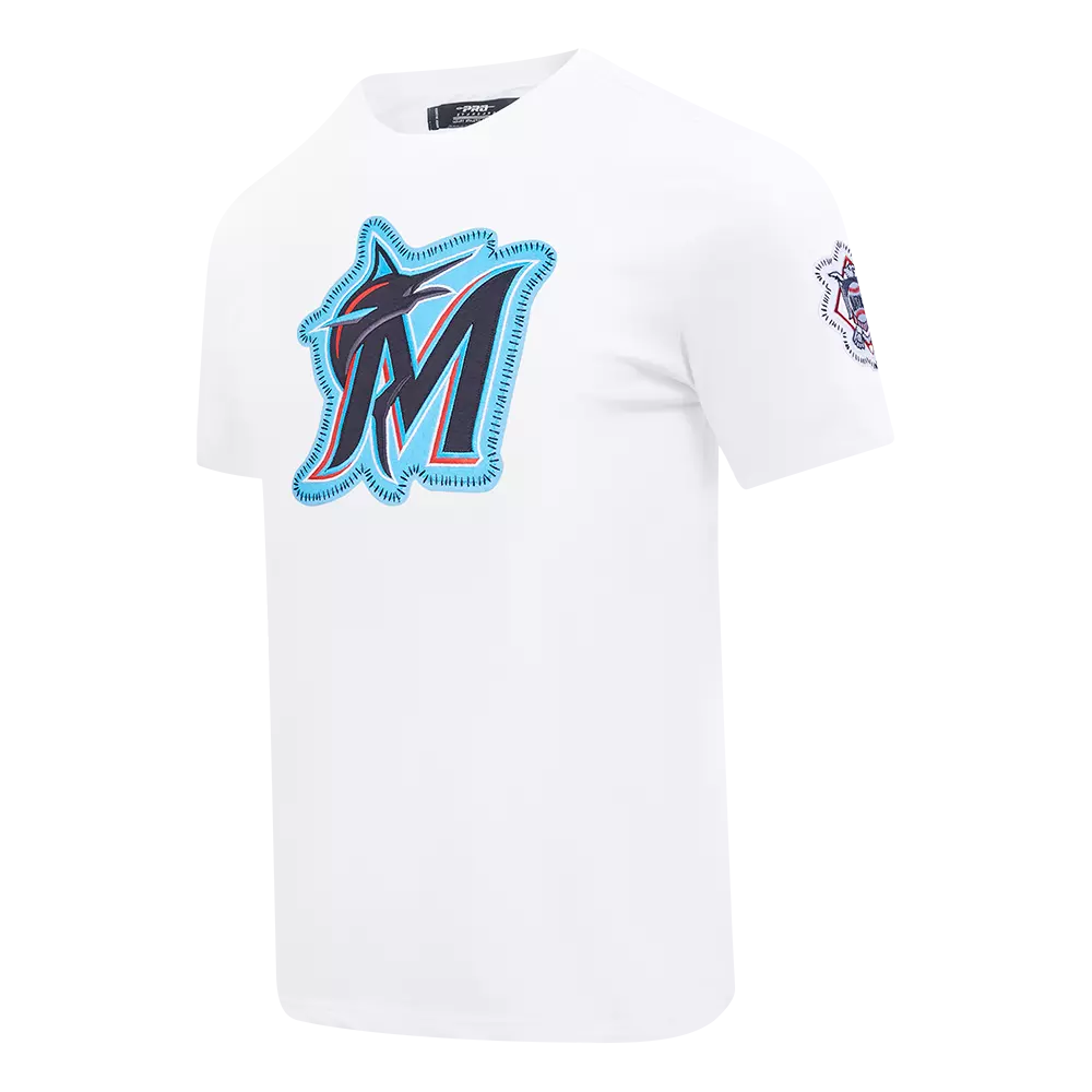 Pro Standard Men's Miami Marlins 2025 Pick Stitch Short Sleeve Tee-White - WHITE
